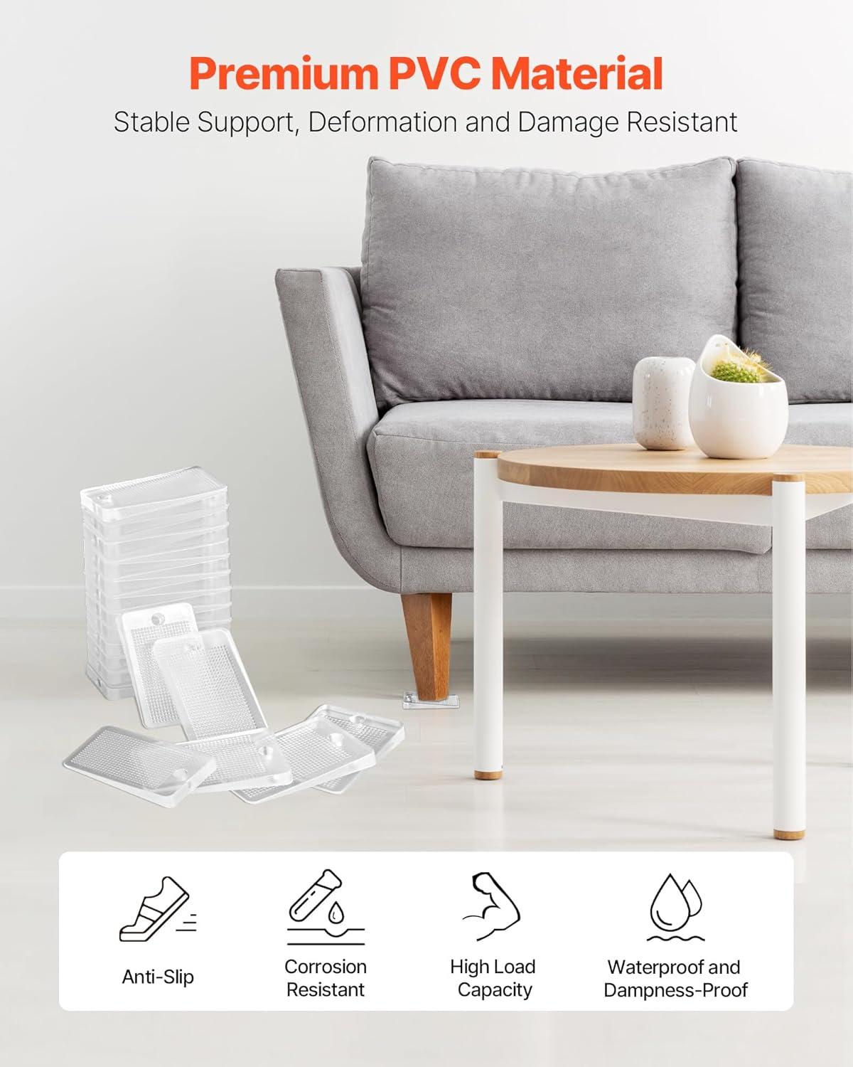 image:imageVEVOR Furniture Leveling Shims 30 PCS 197 x 116 x 022 inch NonSkid Clear Plastic Pads EasytoCut Furniture Leveler Ideal Shim Leveler for Couch Refrigerator Table Legs to Avoid Wobbling