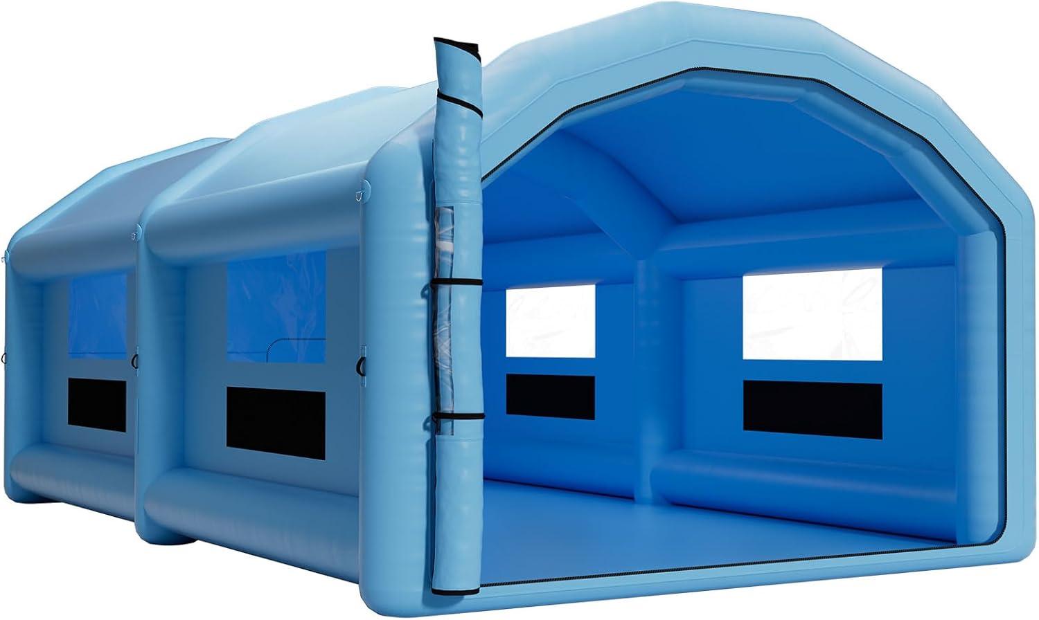 image:imageVEVOR Inflatable Paint Booth 3937 x 1640 x 1312 ft Inflatable Spray Booth with 950W1100W Blowers Air Filter System Triangular Roof for Painting Car Truck Furniture Automotive Sheet Metal33x20x13Ft