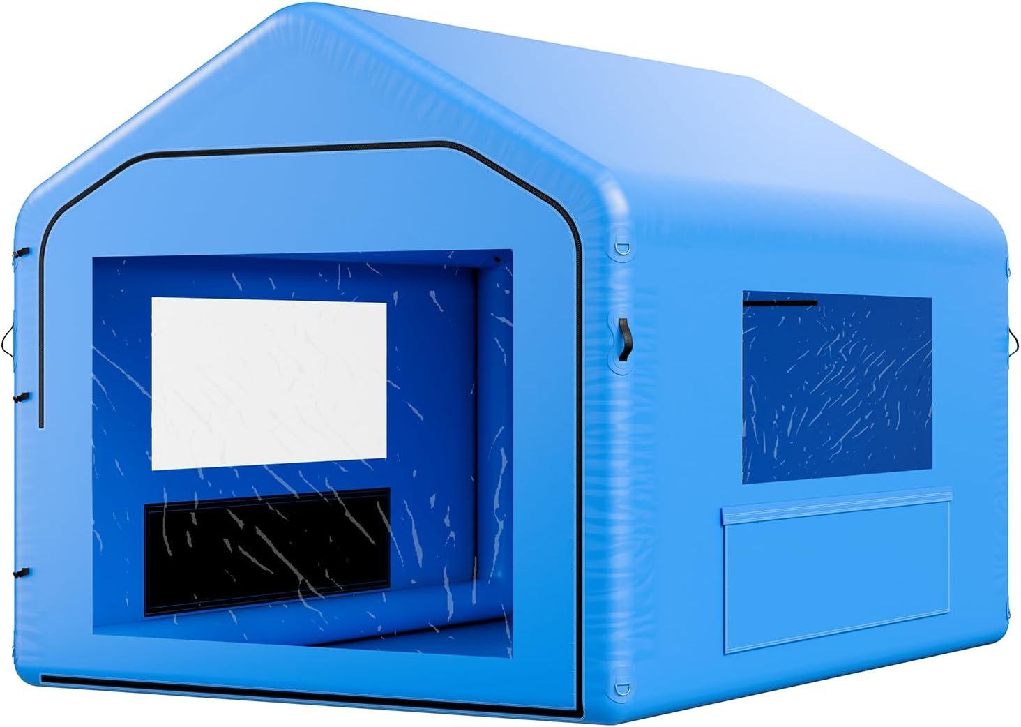 image:imageVEVOR Inflatable Paint Booth 3937 x 1640 x 1312 ft Inflatable Spray Booth with 950W1100W Blowers Air Filter System Triangular Roof for Painting Car Truck Furniture Automotive Sheet Metal13x10x9Ft