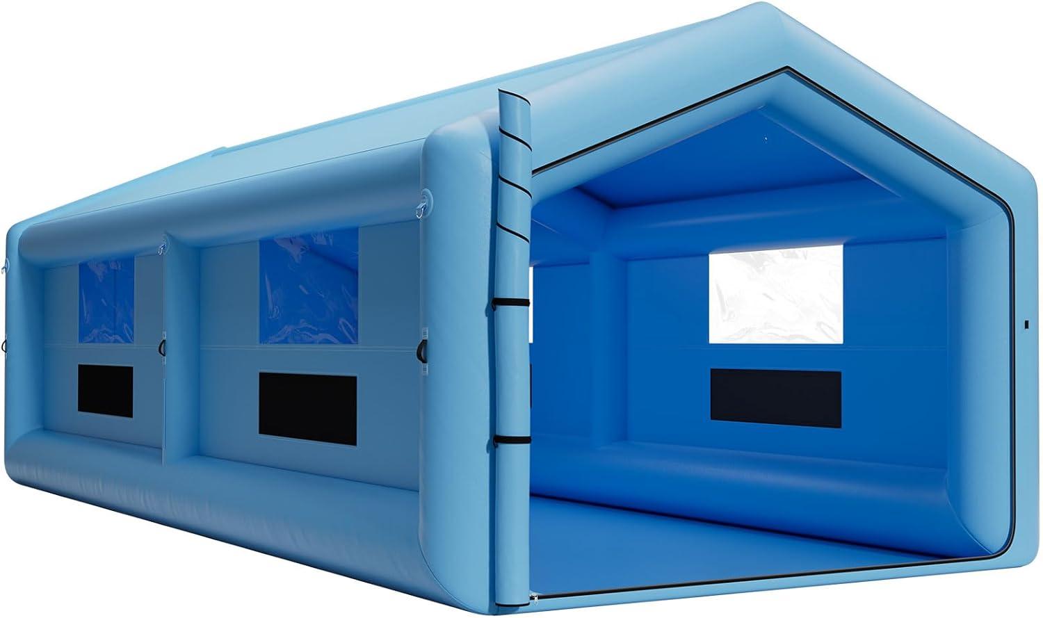 image:imageVEVOR Inflatable Paint Booth 3937 x 1640 x 1312 ft Inflatable Spray Booth with 950W1100W Blowers Air Filter System Triangular Roof for Painting Car Truck Furniture Automotive Sheet Metal39x16x13Ft