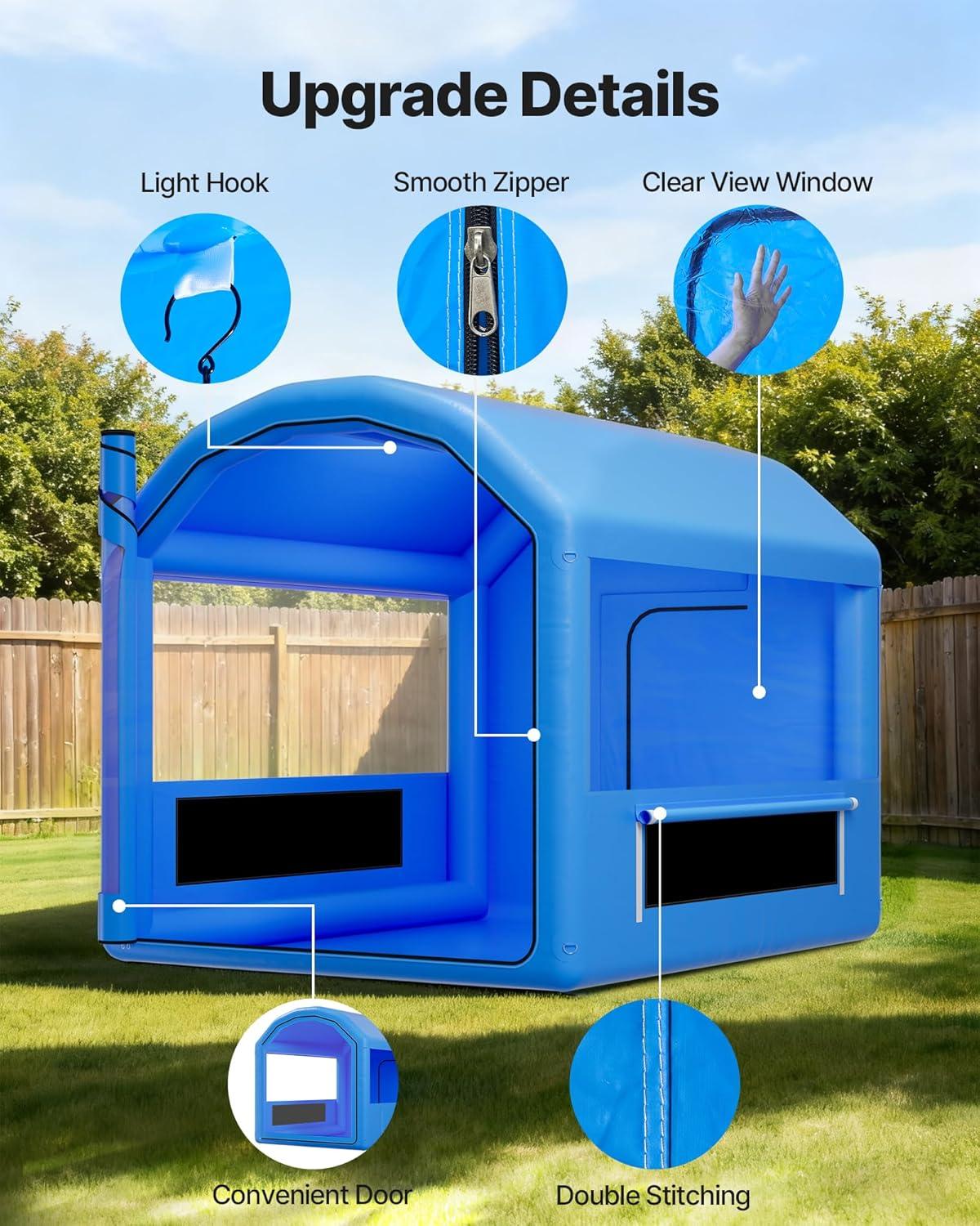 image:imageVEVOR Inflatable Paint Booth 3937 x 1640 x 1312 ft Inflatable Spray Booth with 950W1100W Blowers Air Filter System Triangular Roof for Painting Car Truck Furniture Automotive Sheet Metal10x85x85Ft