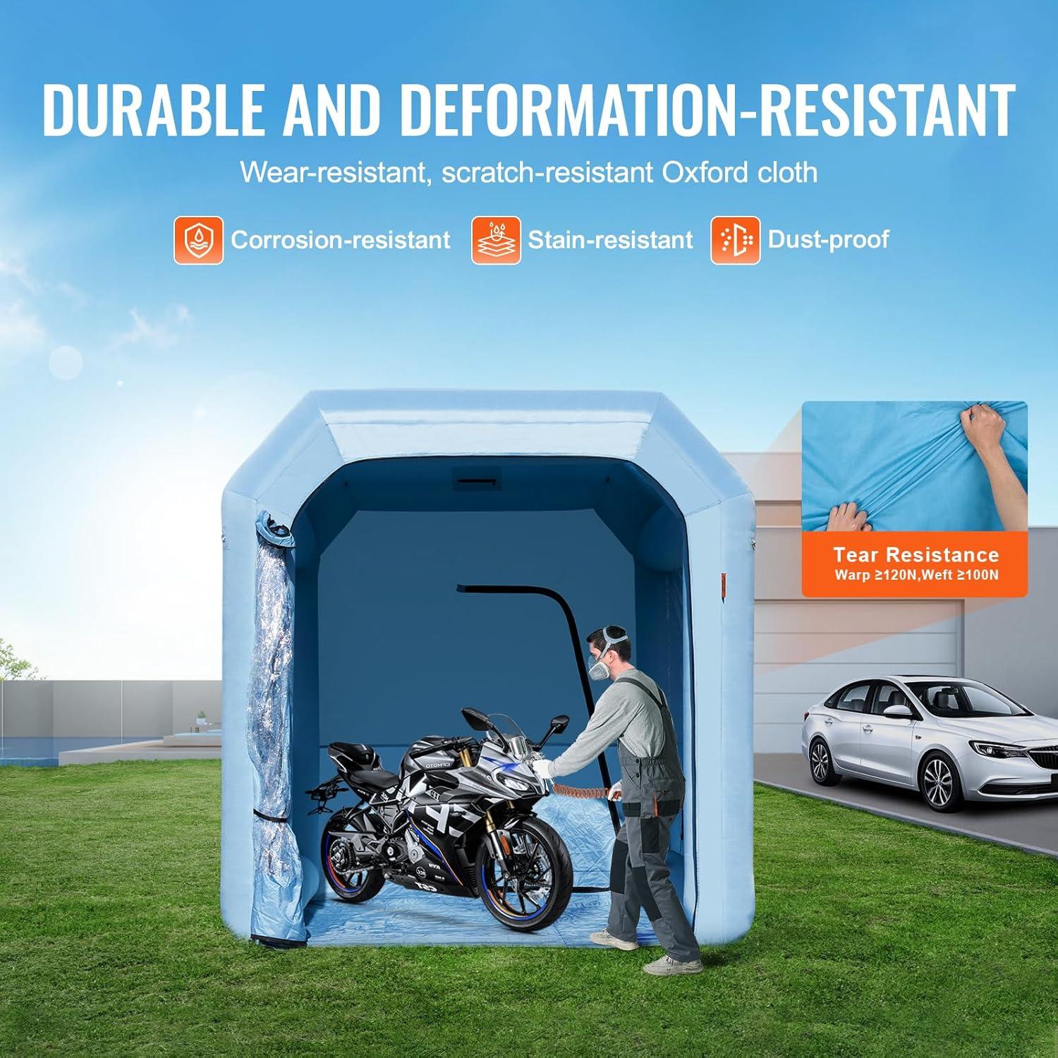 image:imageVEVOR Inflatable Paint Booth 98 x 82 x 82 ft Inflatable Spray Booth with 550W Powerful Blower and Air Filter System Portable Car Paint Booth for Motorcycle Bicycle Small Furniture Painting10x85x85ft