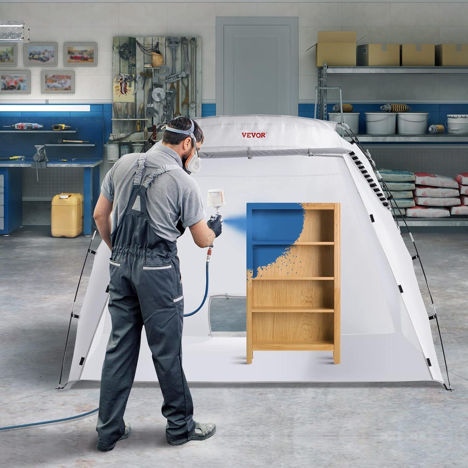 image:imageVEVOR Inflatable Paint Booth 98 x 82 x 82 ft Inflatable Spray Booth with 550W Powerful Blower and Air Filter System Portable Car Paint Booth for Motorcycle Bicycle Small Furniture Painting75x52x52ft