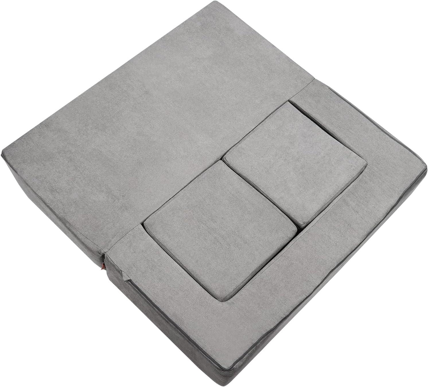 image:imageVEVOR Kids Couch 4Pcs Toddler Couch Sofa Bed Kids Chair Seat Playroom Furniture Child Sectional Sofa with Removable Cover for Kids Girls amp Boys Dark GreyGrey