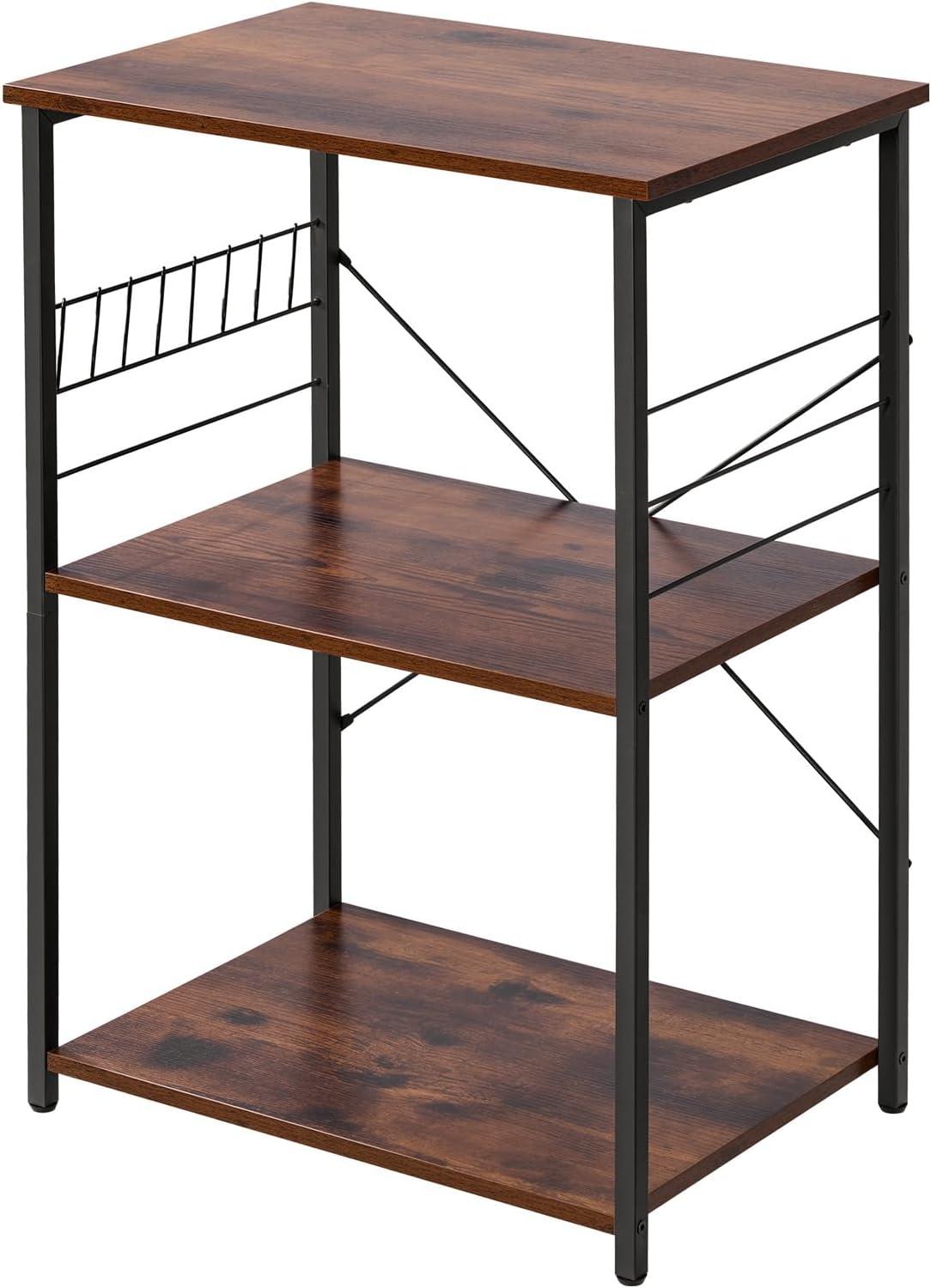 image:imageVEVOR Kitchen Utility Cart 3 Tier Heavy Duty Adjustable Wire Storage Rack Commercial Steel Rolling Service Trolley on Wheels Work Table with Handle Bar for Garage and Laundry Room 40x25x409 in158d X 237w X 355h Vintage
