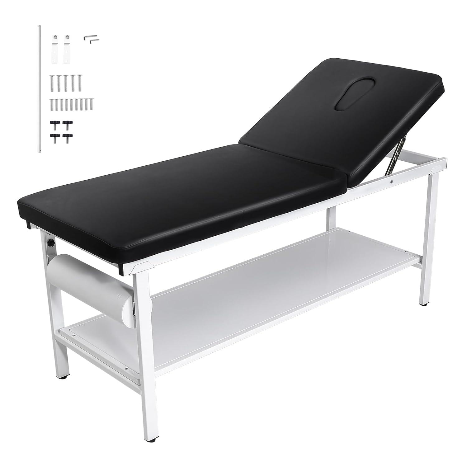 image:imageVEVOR Medical Exam Table 500LBS Loading Medical Examination Bed with 040 Adjustable Backrest Physical Therapy Exam Table with Storage Shelf amp Paper Roll Dispenser for Hospital Clinic Rehab Center