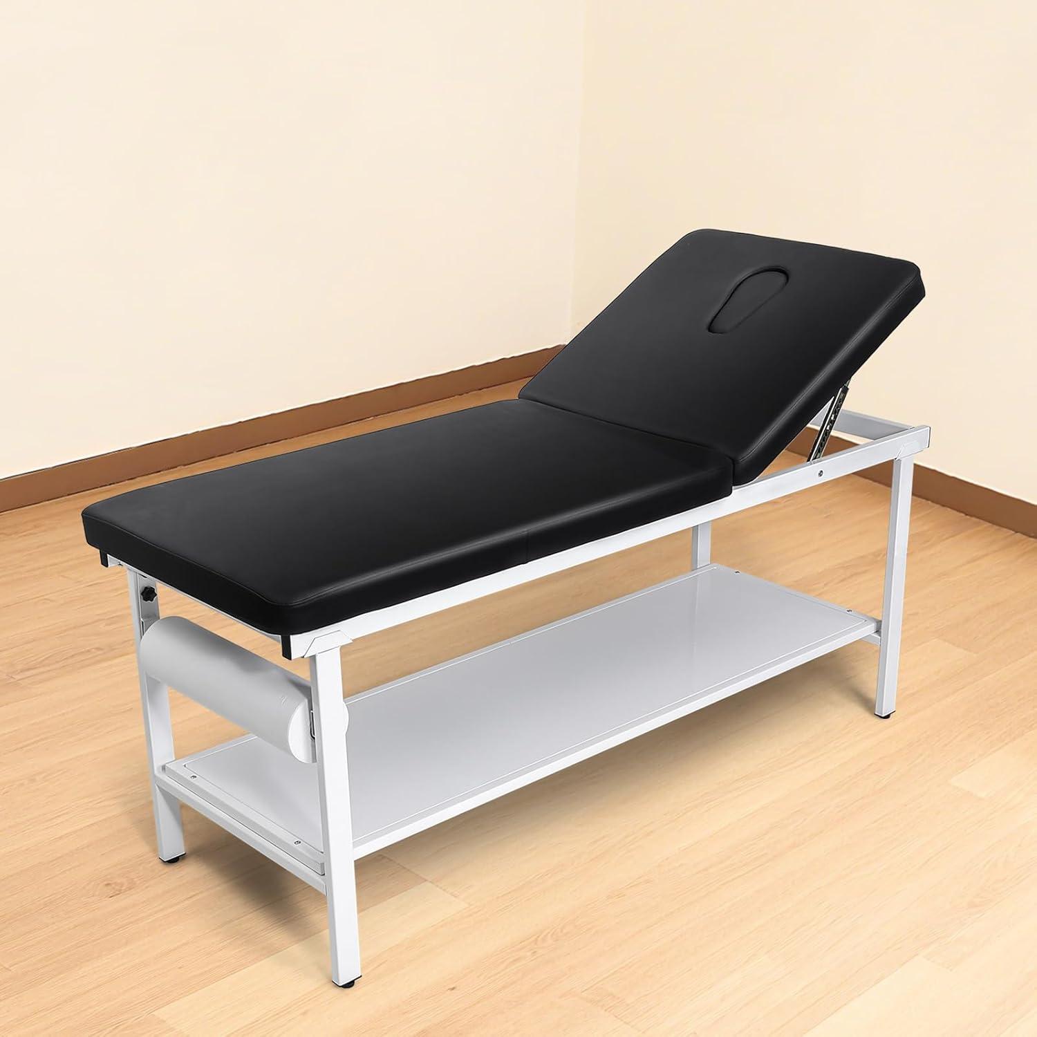 image:imageVEVOR Medical Exam Table 500LBS Loading Medical Examination Bed with 040 Adjustable Backrest Physical Therapy Exam Table with Storage Shelf amp Paper Roll Dispenser for Hospital Clinic Rehab Center