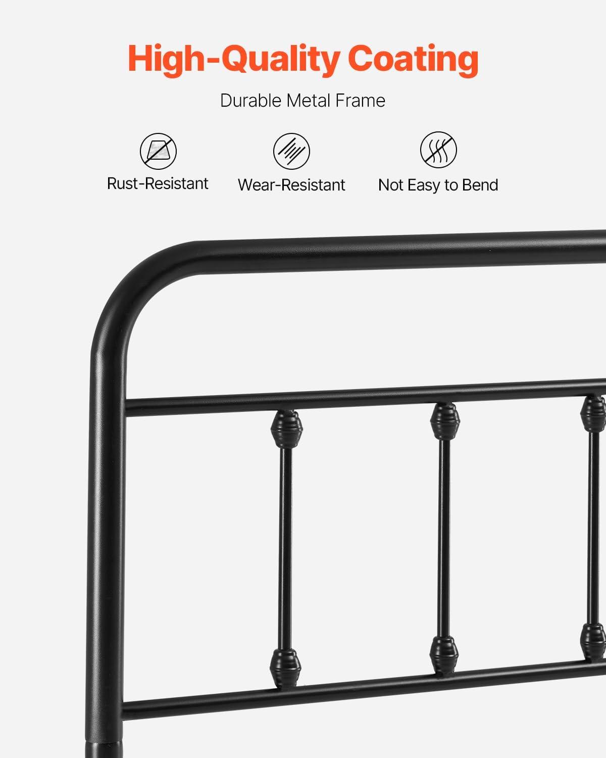 image:imageVEVOR Metal Headboard Queen Size Headboard with Adjustable Height W5965 x H4055 x D15 inches Ideal for Bedroom Hotel Homestay Dormitory BlackMetal