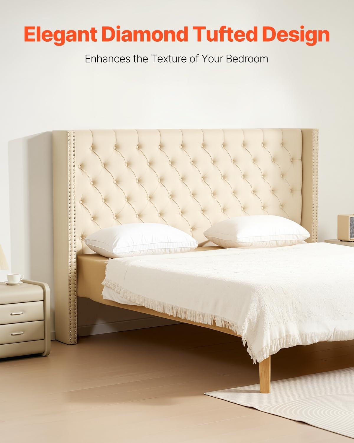 image:imageVEVOR Metal Headboard Queen Size Headboard with Adjustable Height W5965 x H4055 x D15 inches Ideal for Bedroom Hotel Homestay Dormitory Blackcarbon steel