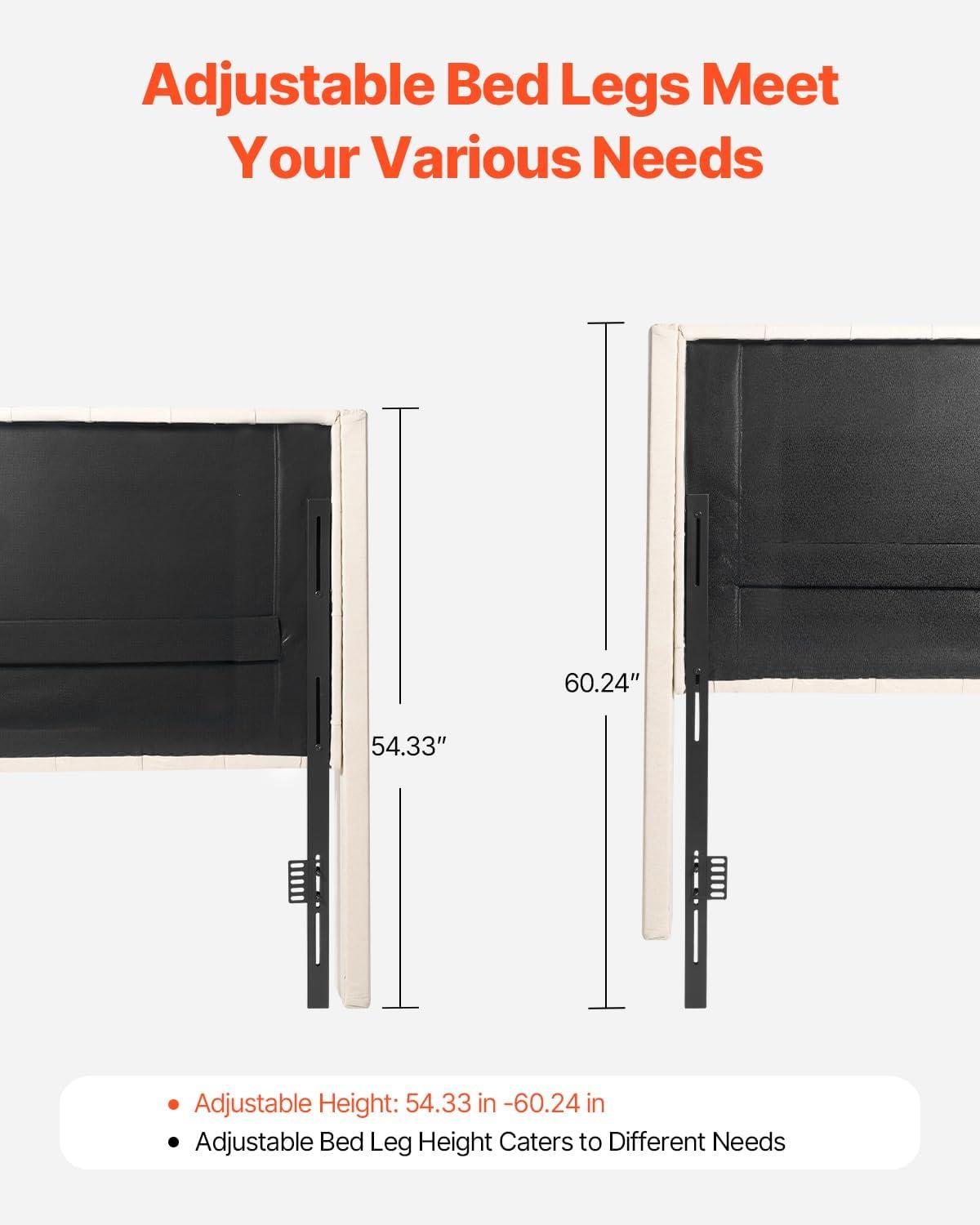 image:imageVEVOR Metal Headboard Queen Size Headboard with Adjustable Height W5965 x H4055 x D15 inches Ideal for Bedroom Hotel Homestay Dormitory Blackcarbon steel