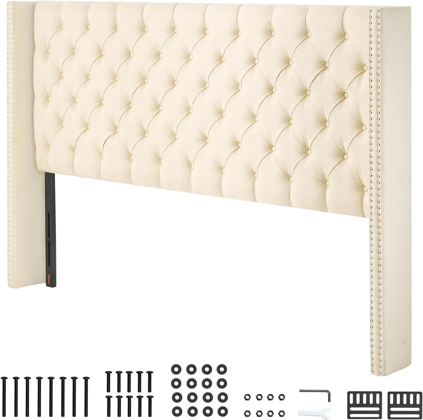 image:imageVEVOR Metal Headboard Queen Size Headboard with Adjustable Height W5965 x H4055 x D15 inches Ideal for Bedroom Hotel Homestay Dormitory Blackcarbon steel