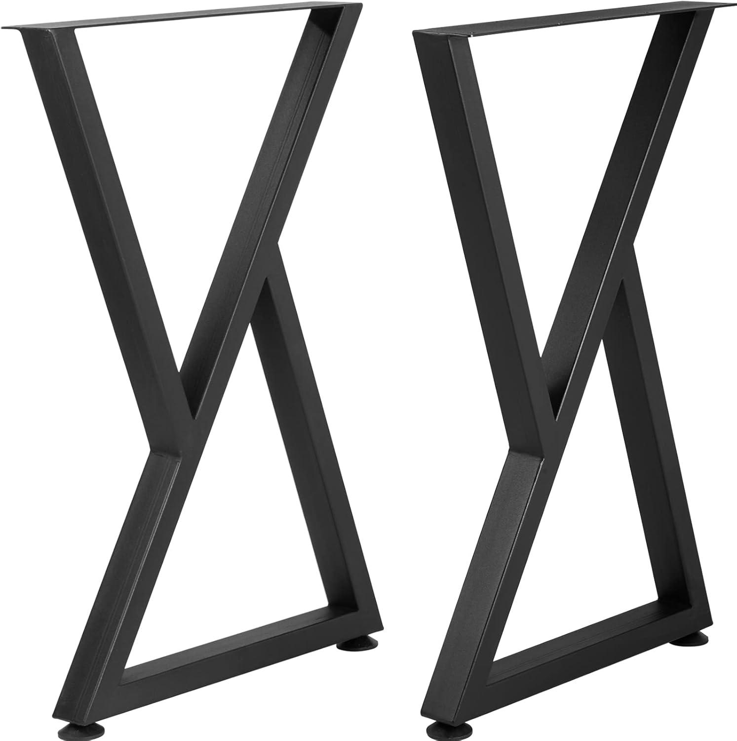 image:imageVEVOR Metal Table Legs 28 x 18 inch Desk Legs Set of 2 Heavy Duty Bench Legs Z Shape Metal Furniture LegsWrought Iron Coffee Table Legs Home DIY for Dining Table wRubber Floor ProtectorsMatte28x18 Inch