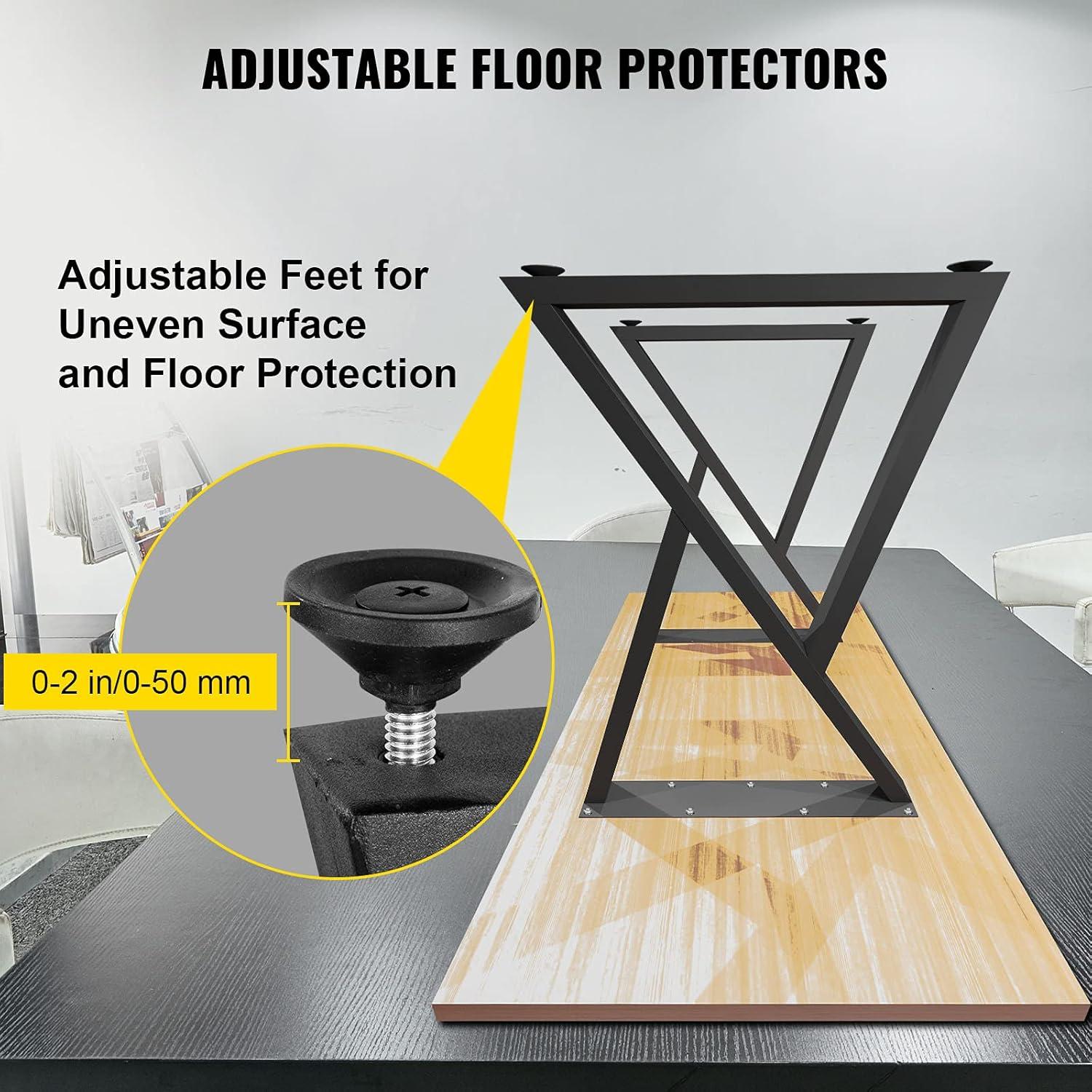 image:imageVEVOR Metal Table Legs 28 x 18 inch Desk Legs Set of 2 Heavy Duty Bench Legs Z Shape Metal Furniture LegsWrought Iron Coffee Table Legs Home DIY for Dining Table wRubber Floor ProtectorsMatte28x18 Inch