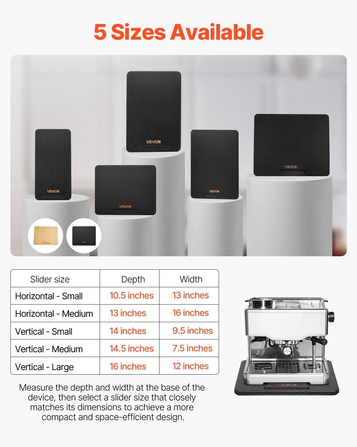 image:imageVEVOR Mixer Slider Mat for Tilt Head Kitchen Aid 455 Qt Stand Mixer kitchenaid Mixer Slider with PTFE Feet Kitchen Countertop Storage Accessories Moving Tray attachments Natural WoodBlack