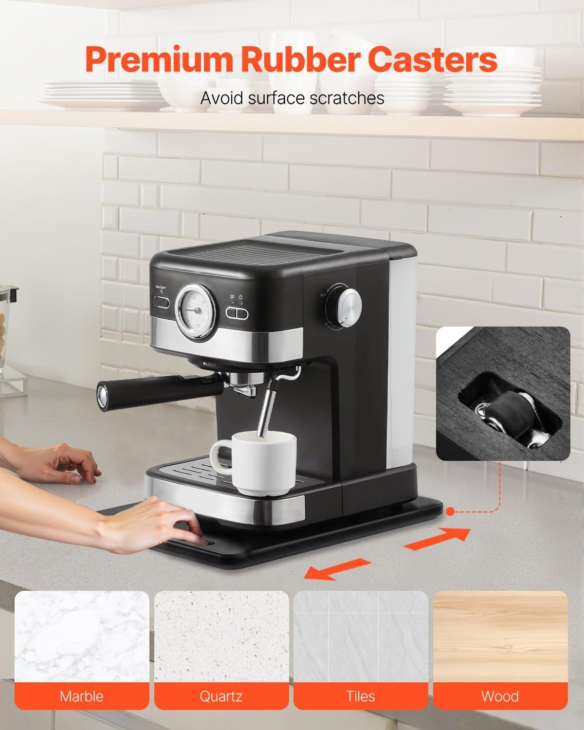 image:imageVEVOR Mixer Slider Mat for Tilt Head Kitchen Aid 455 Qt Stand Mixer kitchenaid Mixer Slider with PTFE Feet Kitchen Countertop Storage Accessories Moving Tray attachments Natural WoodBlack
