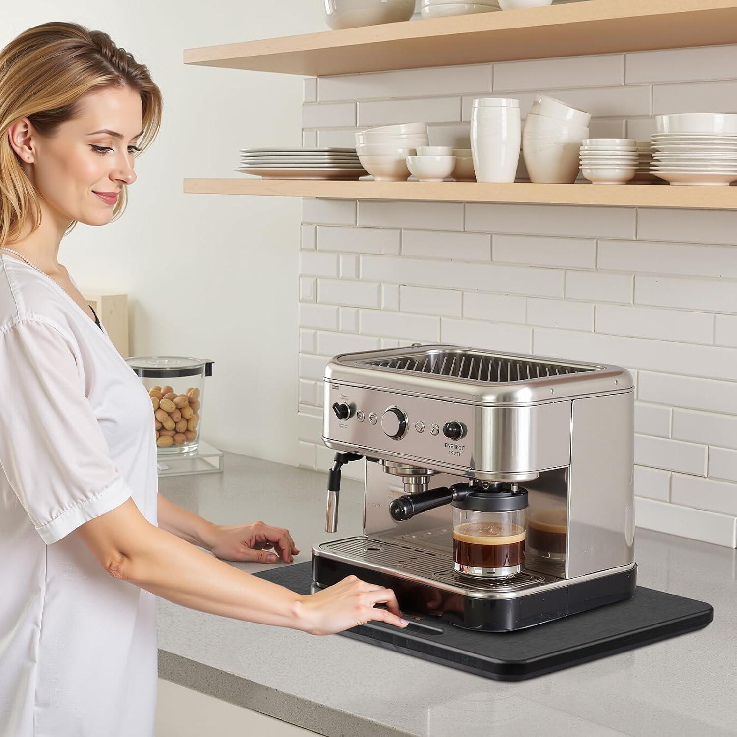 image:imageVEVOR Mixer Slider Mat for Tilt Head Kitchen Aid 455 Qt Stand Mixer kitchenaid Mixer Slider with PTFE Feet Kitchen Countertop Storage Accessories Moving Tray attachments Natural WoodBlack