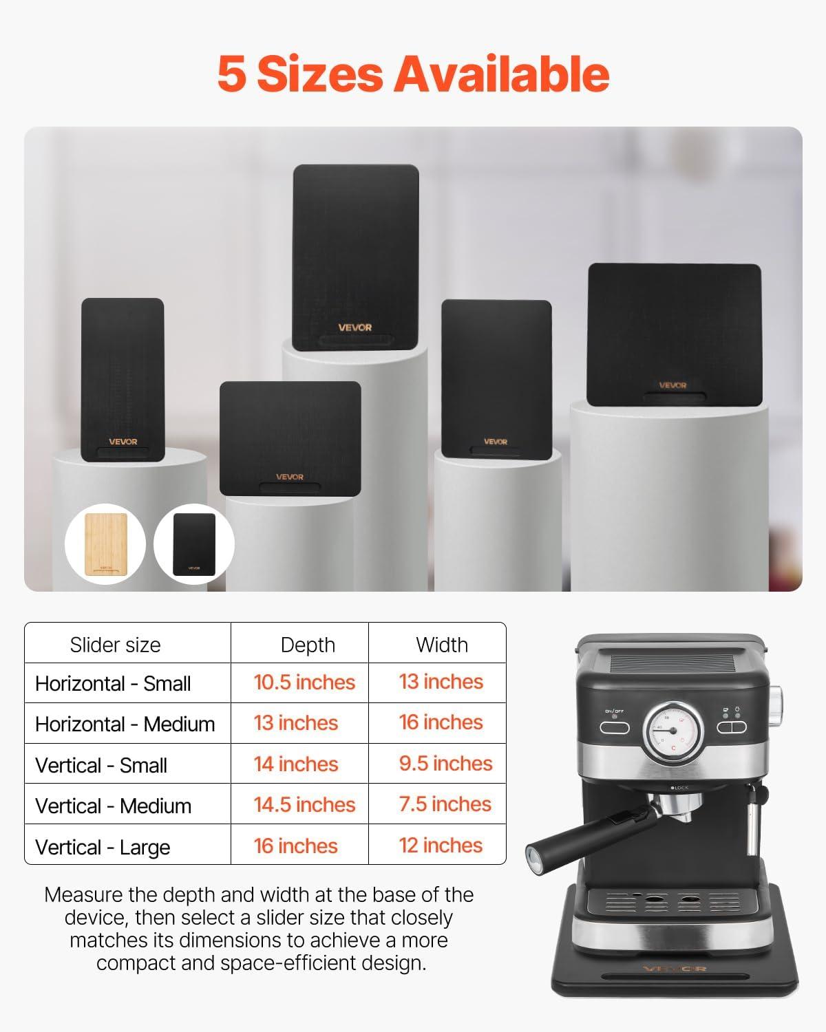 image:imageVEVOR Mixer Slider Mat for Tilt Head Kitchen Aid 455 Qt Stand Mixer kitchenaid Mixer Slider with PTFE Feet Kitchen Countertop Storage Accessories Moving Tray attachments Natural WoodBlack