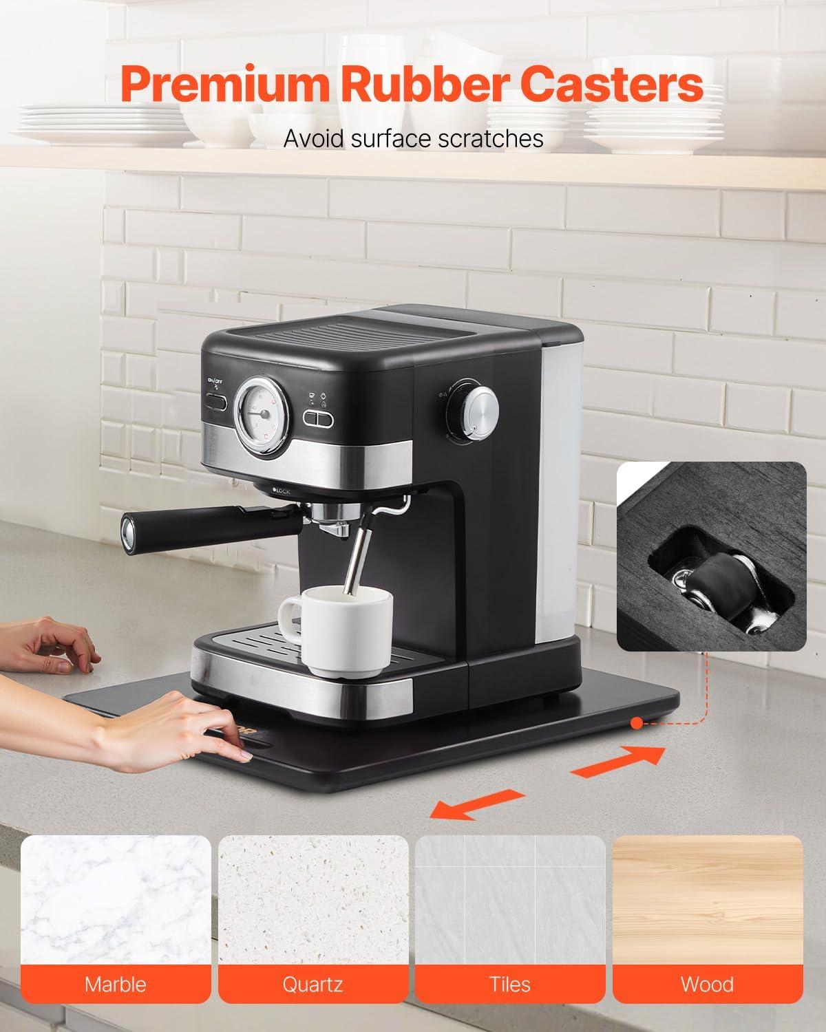 image:imageVEVOR Mixer Slider Mat for Tilt Head Kitchen Aid 455 Qt Stand Mixer kitchenaid Mixer Slider with PTFE Feet Kitchen Countertop Storage Accessories Moving Tray attachments Natural WoodBlack