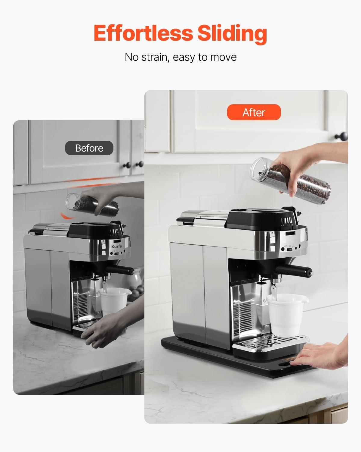 image:imageVEVOR Mixer Slider Mat for Tilt Head Kitchen Aid 455 Qt Stand Mixer kitchenaid Mixer Slider with PTFE Feet Kitchen Countertop Storage Accessories Moving Tray attachments Natural WoodBlack