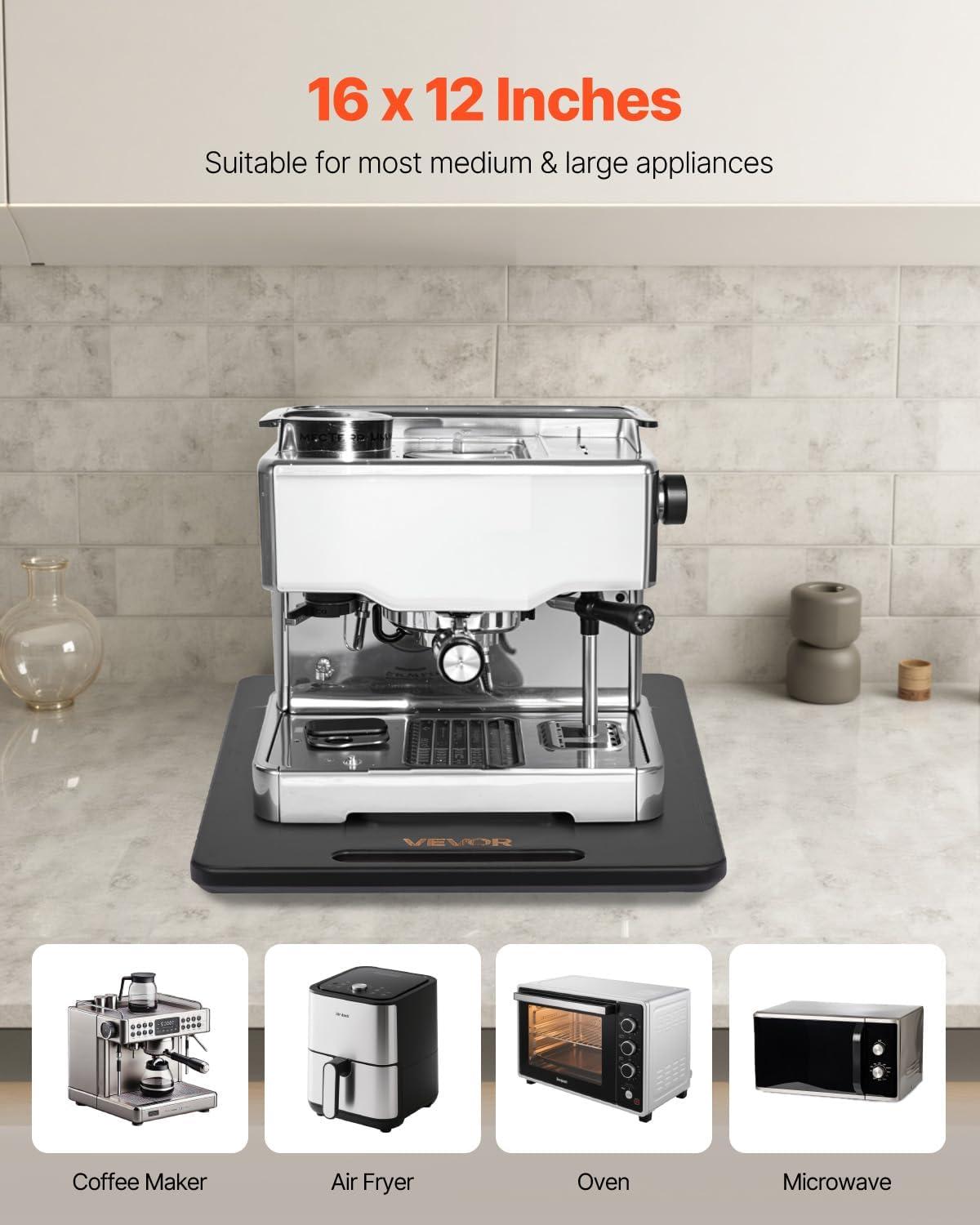 image:imageVEVOR Mixer Slider Mat for Tilt Head Kitchen Aid 455 Qt Stand Mixer kitchenaid Mixer Slider with PTFE Feet Kitchen Countertop Storage Accessories Moving Tray attachments Natural WoodBlack