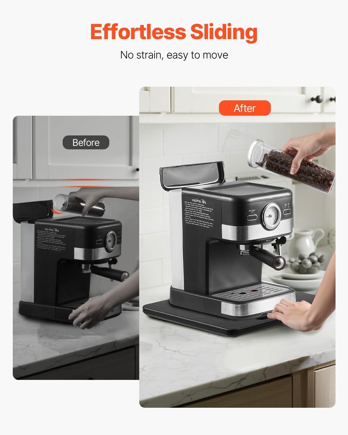 image:imageVEVOR Mixer Slider Mat for Tilt Head Kitchen Aid 455 Qt Stand Mixer kitchenaid Mixer Slider with PTFE Feet Kitchen Countertop Storage Accessories Moving Tray attachments Natural WoodBlack