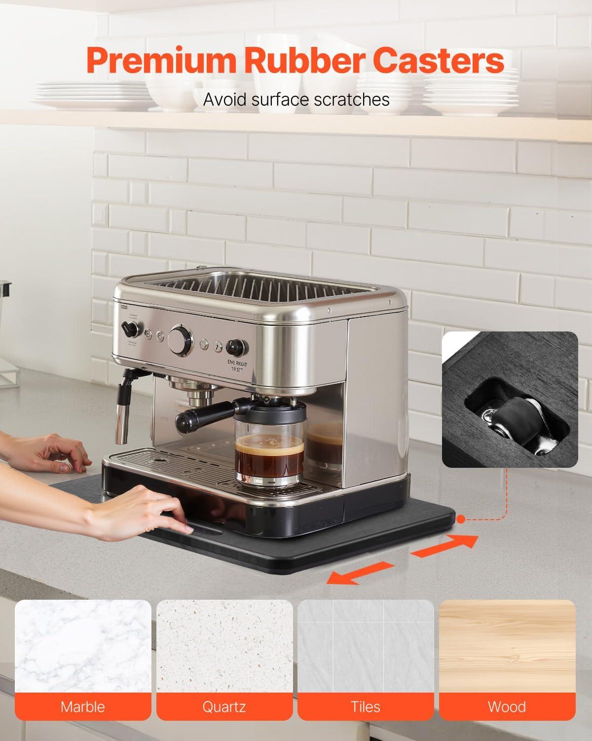 image:imageVEVOR Mixer Slider Mat for Tilt Head Kitchen Aid 455 Qt Stand Mixer kitchenaid Mixer Slider with PTFE Feet Kitchen Countertop Storage Accessories Moving Tray attachments Natural WoodBlack