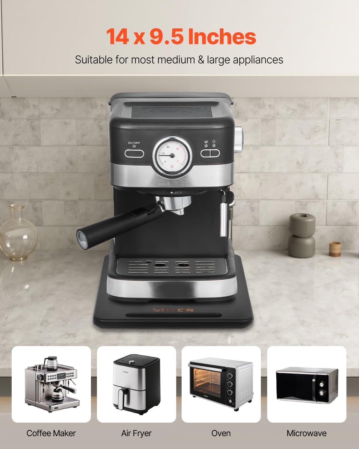 image:imageVEVOR Mixer Slider Mat for Tilt Head Kitchen Aid 455 Qt Stand Mixer kitchenaid Mixer Slider with PTFE Feet Kitchen Countertop Storage Accessories Moving Tray attachments Natural WoodBlack