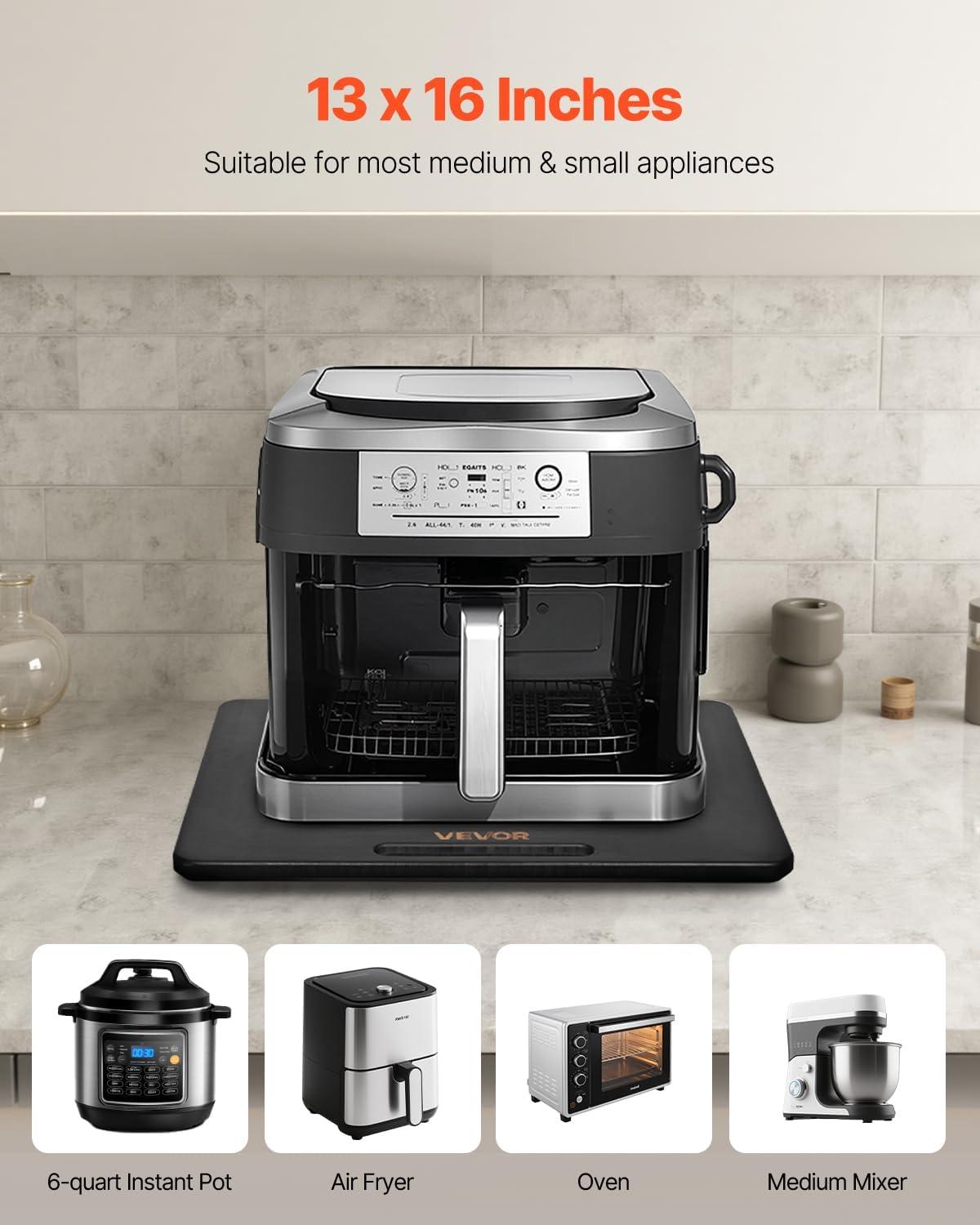 image:imageVEVOR Mixer Slider Mat for Tilt Head Kitchen Aid 455 Qt Stand Mixer kitchenaid Mixer Slider with PTFE Feet Kitchen Countertop Storage Accessories Moving Tray attachments Natural WoodBlack