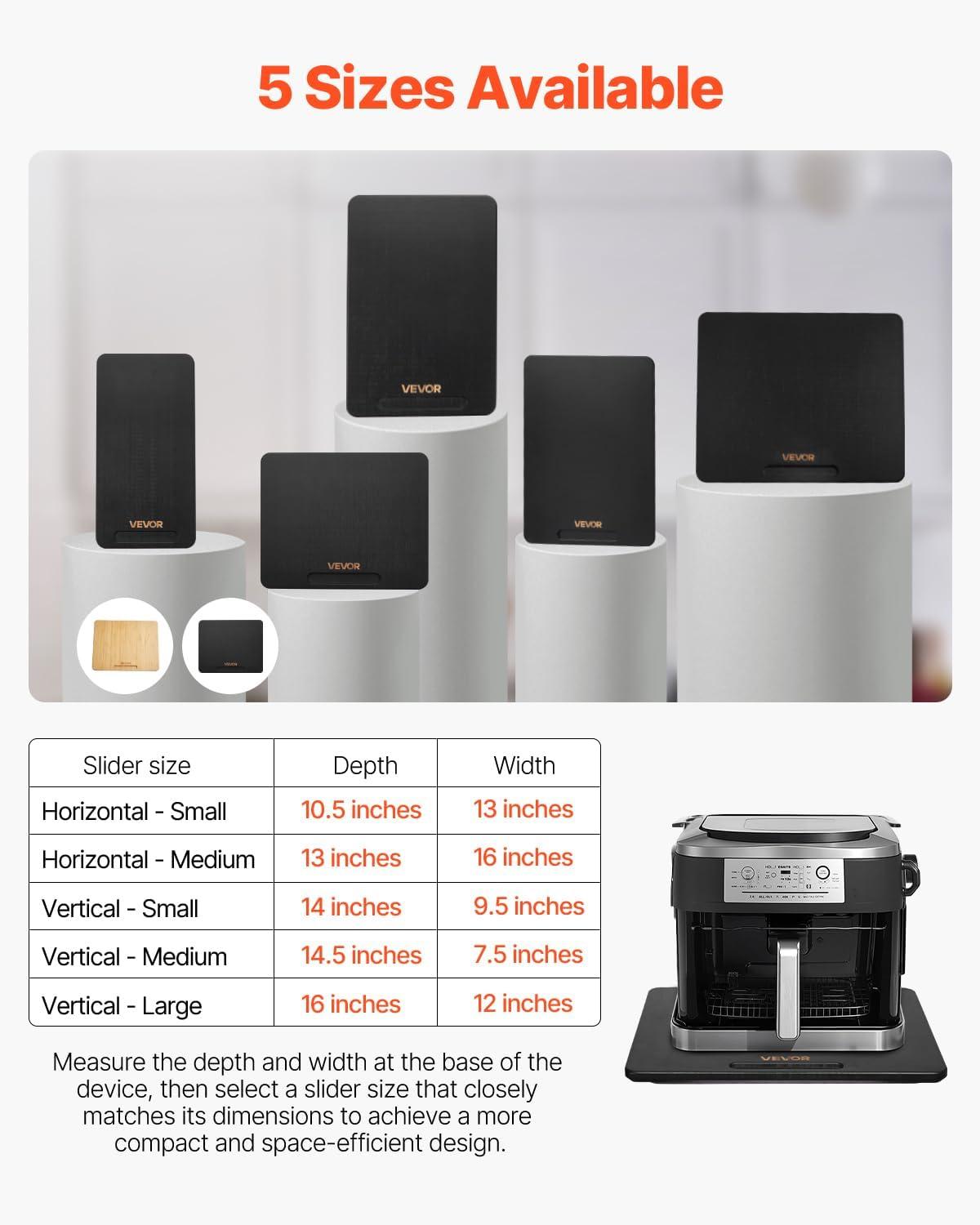 image:imageVEVOR Mixer Slider Mat for Tilt Head Kitchen Aid 455 Qt Stand Mixer kitchenaid Mixer Slider with PTFE Feet Kitchen Countertop Storage Accessories Moving Tray attachments Natural WoodBlack