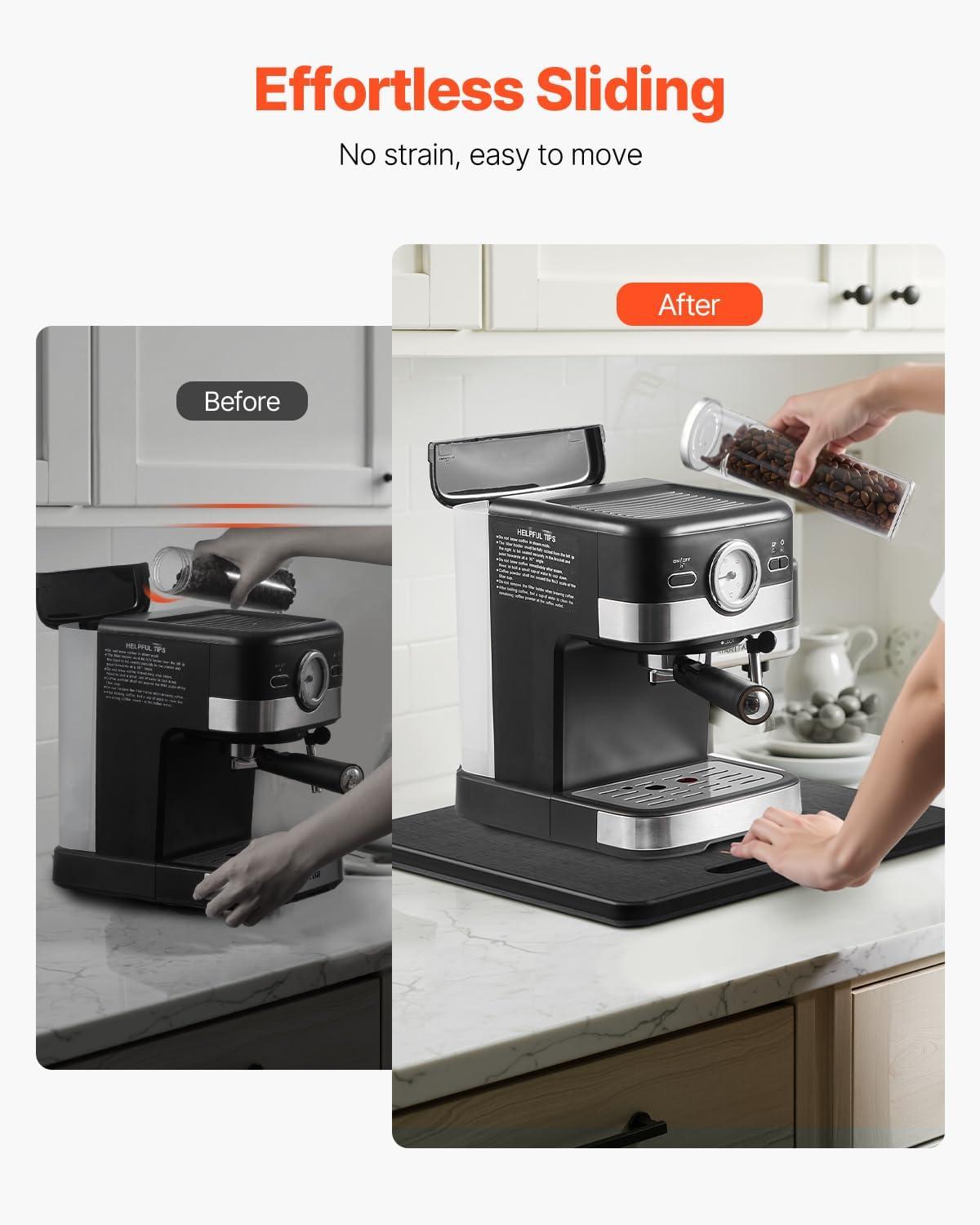 image:imageVEVOR Mixer Slider Mat for Tilt Head Kitchen Aid 455 Qt Stand Mixer kitchenaid Mixer Slider with PTFE Feet Kitchen Countertop Storage Accessories Moving Tray attachments Natural WoodBlack