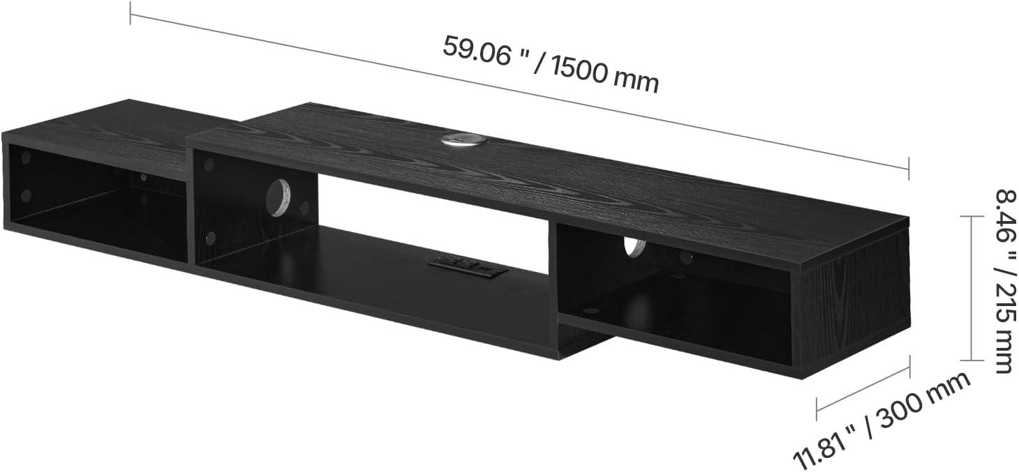 image:imageVEVOR Modern Floating TV Stand 71 Wall Mounted Media Console for 80 inch TVs Floating Entertainment Center Under TV Shelf with Storage Cabinet for Bedroom amp Living Room WhiteBlack