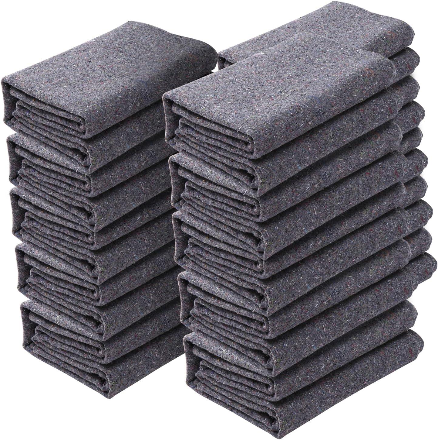 image:imageVEVOR Moving Blankets 72 x 54 21 lbsdz Weight 24 Packs Professional Recycled Cotton Packing Blanket Large Heavy Duty Shipping Mover Pads Perfect for Protecting Furniture Floors AppliancesGray
