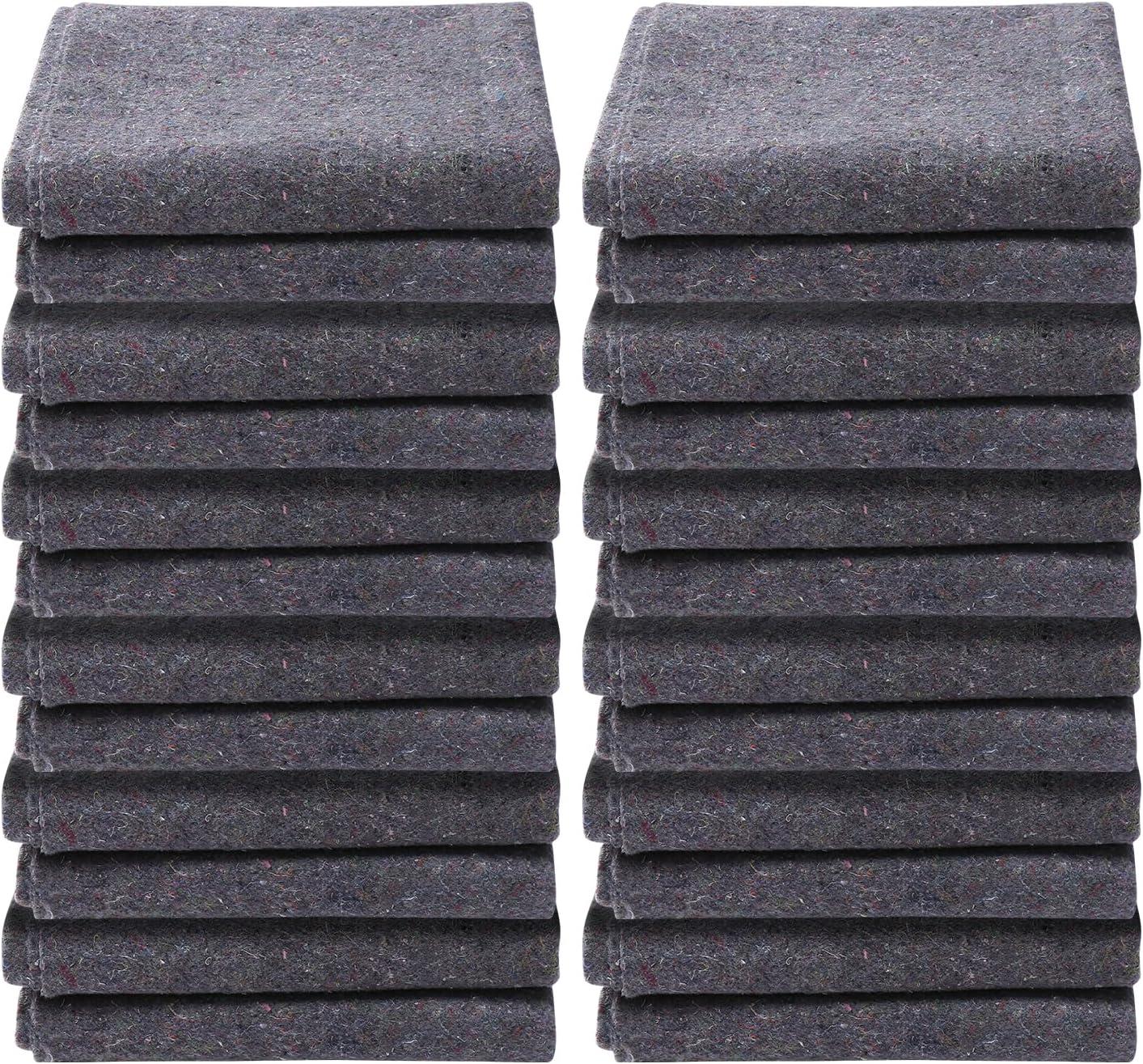 image:imageVEVOR Moving Blankets 72 x 54 21 lbsdz Weight 24 Packs Professional Recycled Cotton Packing Blanket Large Heavy Duty Shipping Mover Pads Perfect for Protecting Furniture Floors AppliancesGray
