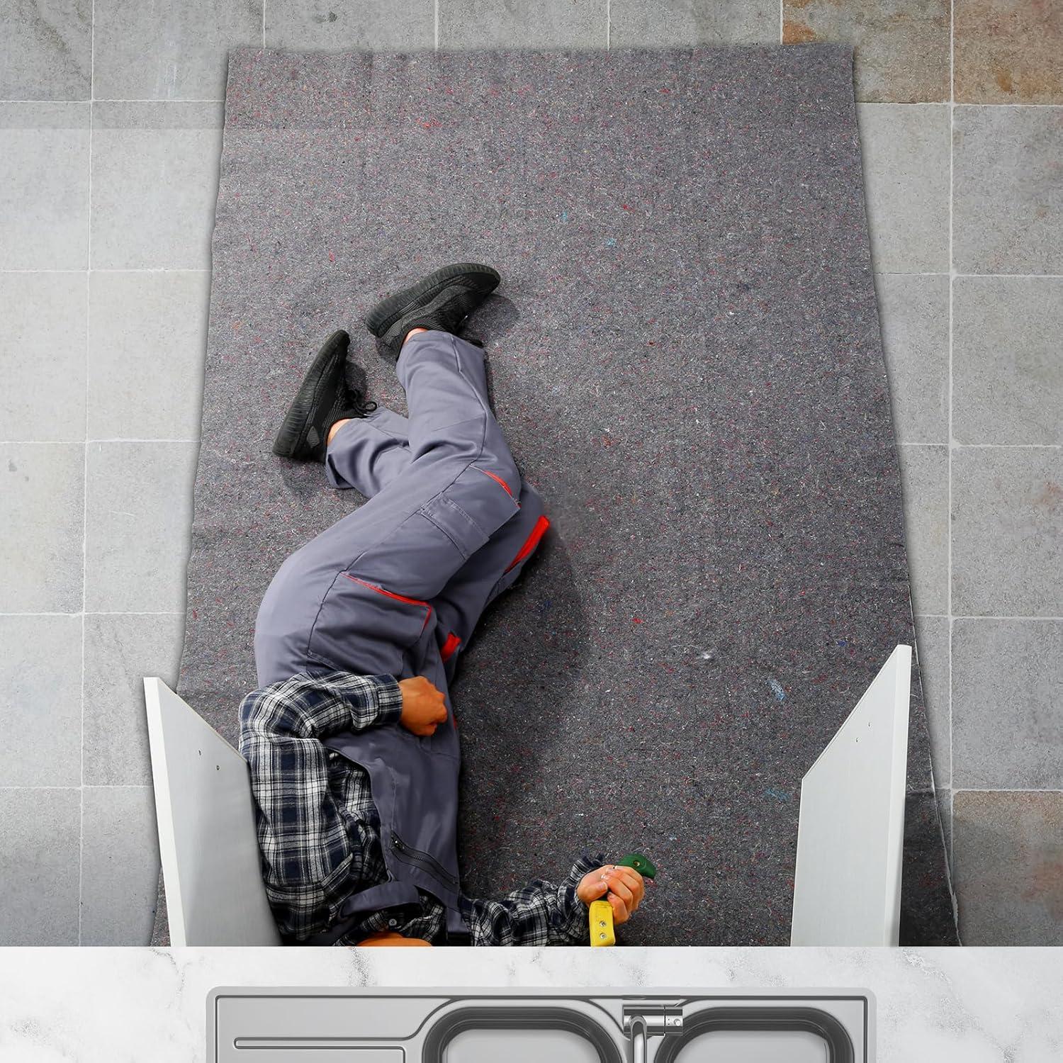 image:imageVEVOR Moving Blankets 72 x 54 21 lbsdz Weight 24 Packs Professional Recycled Cotton Packing Blanket Large Heavy Duty Shipping Mover Pads Perfect for Protecting Furniture Floors AppliancesGray