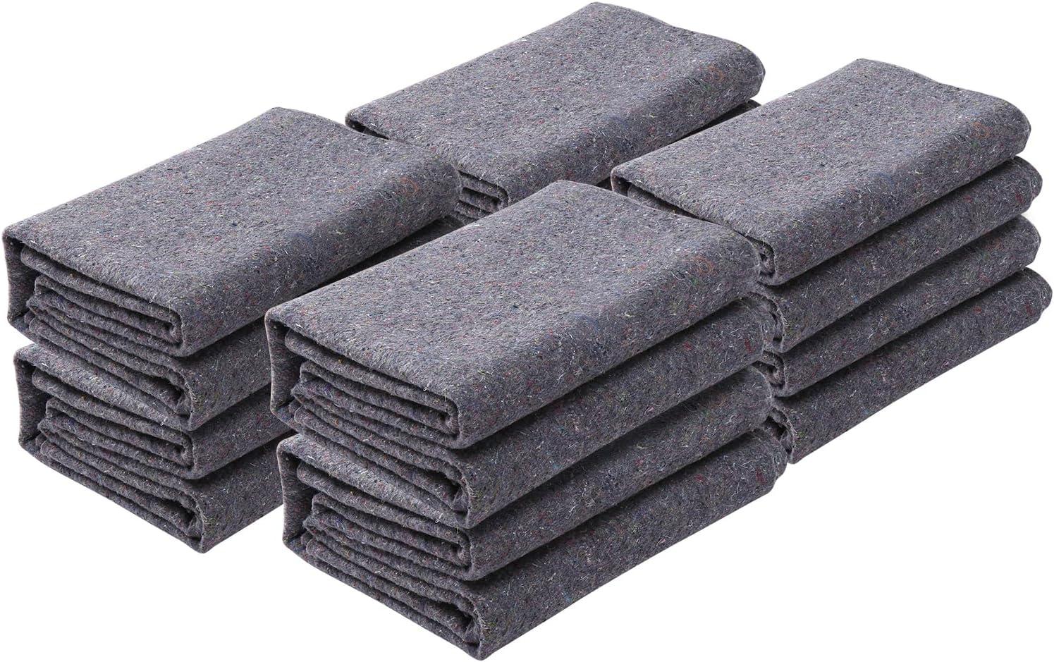image:imageVEVOR Moving Blankets 72 x 54 21 lbsdz Weight 24 Packs Professional Recycled Cotton Packing Blanket Large Heavy Duty Shipping Mover Pads Perfect for Protecting Furniture Floors AppliancesGray