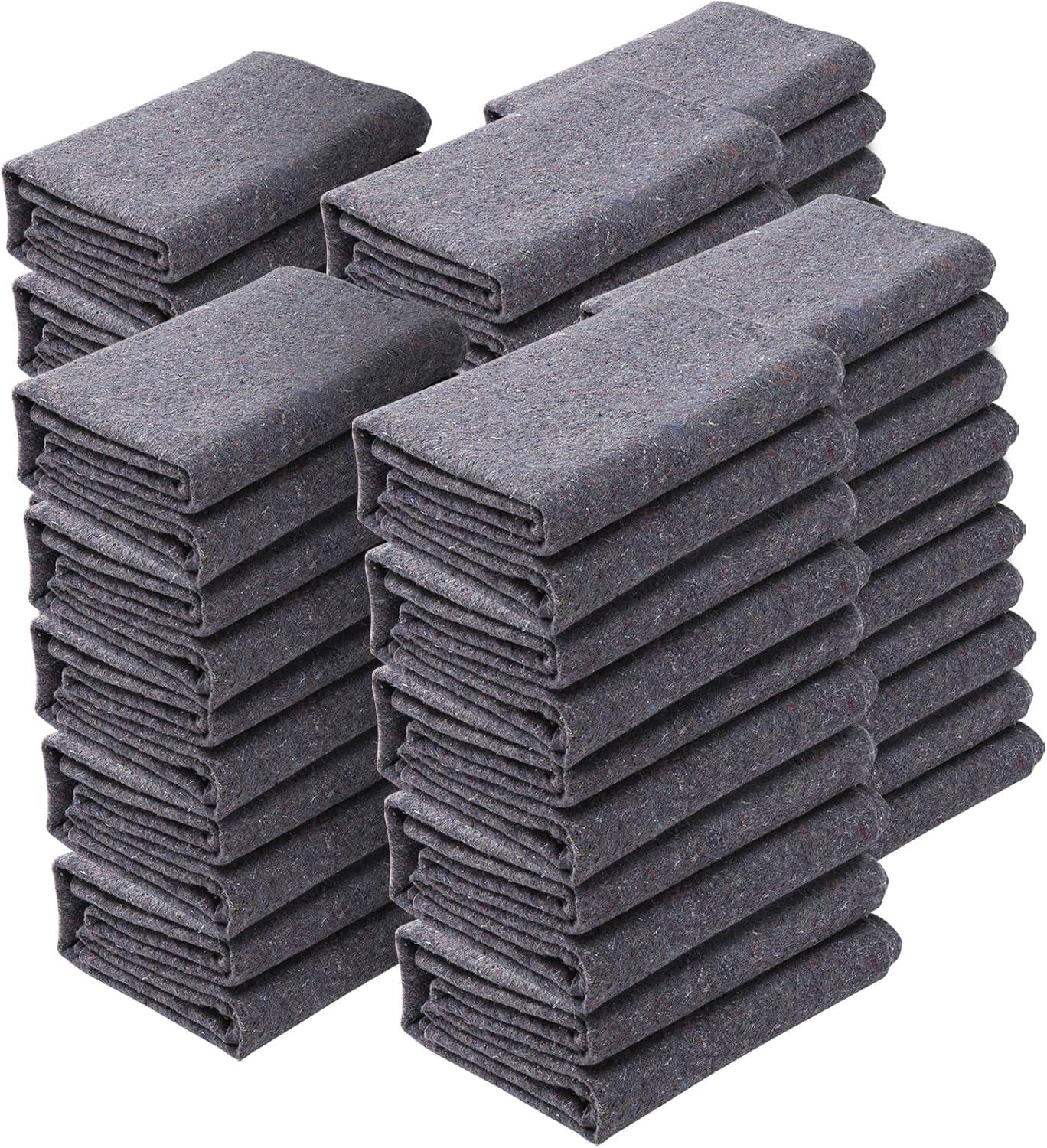 image:imageVEVOR Moving Blankets 72 x 54 21 lbsdz Weight 24 Packs Professional Recycled Cotton Packing Blanket Large Heavy Duty Shipping Mover Pads Perfect for Protecting Furniture Floors AppliancesGray