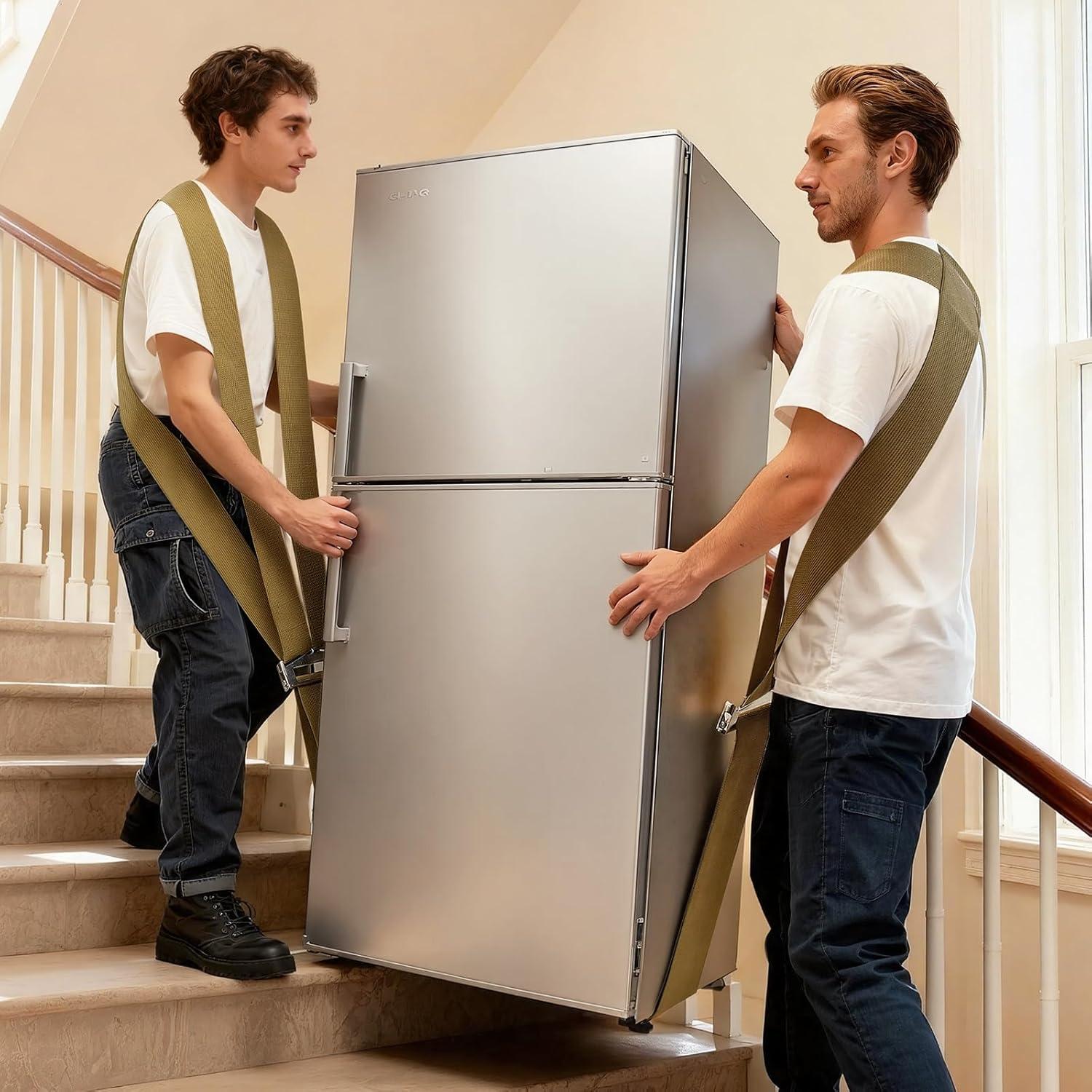 image:imageVEVOR Moving Straps 2Person Lifting and Moving System with 2 Harness Straps 1 LoadBearing Strap amp 1 Handheld Strap Adjustable Lifting Shoulder Straps Move Furniture Appliances MattressesMoving Straps 4 Pack