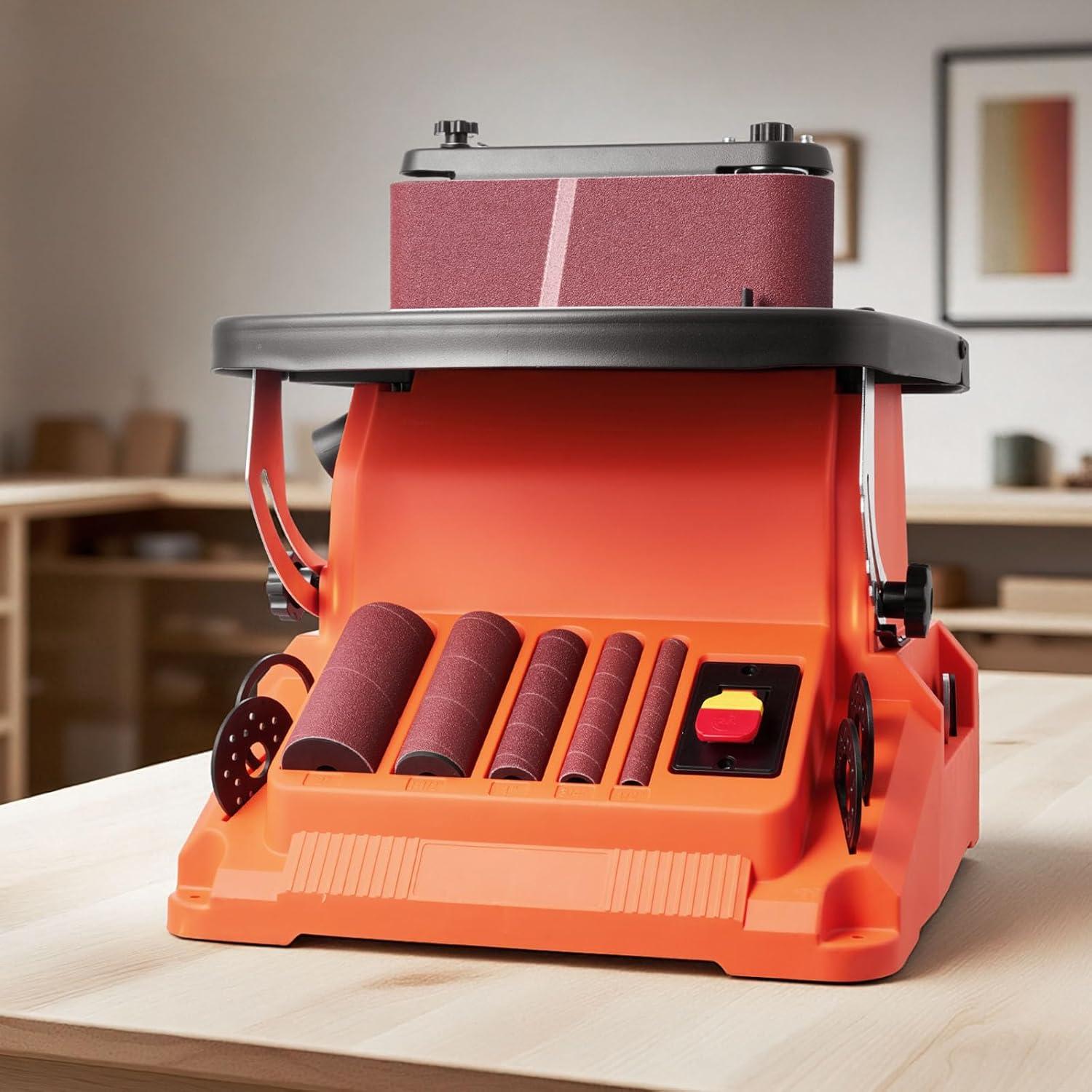 image:imageVEVOR Oscillating Spindle Sander 2400RPM Benchtop Spindle Sander with 6 Sleeves 123 58 Stroke 156 x 116 Cast Iron Worktable for Furniture Finishing Crafts Sanding DIY Woodworking24x386