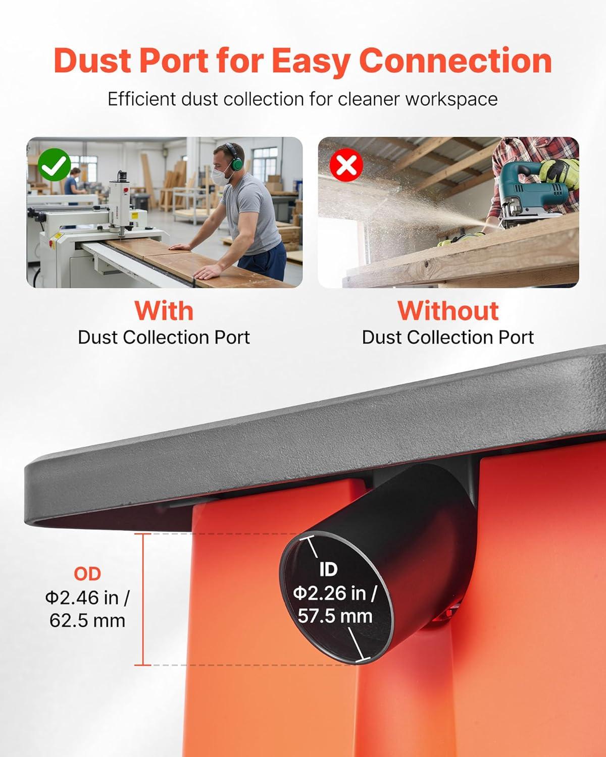 image:imageVEVOR Oscillating Spindle Sander 2400RPM Benchtop Spindle Sander with 6 Sleeves 123 58 Stroke amp 154 x 163inch Wide Worktable for Furniture Finishing Crafts Sanding DIY Woodworking