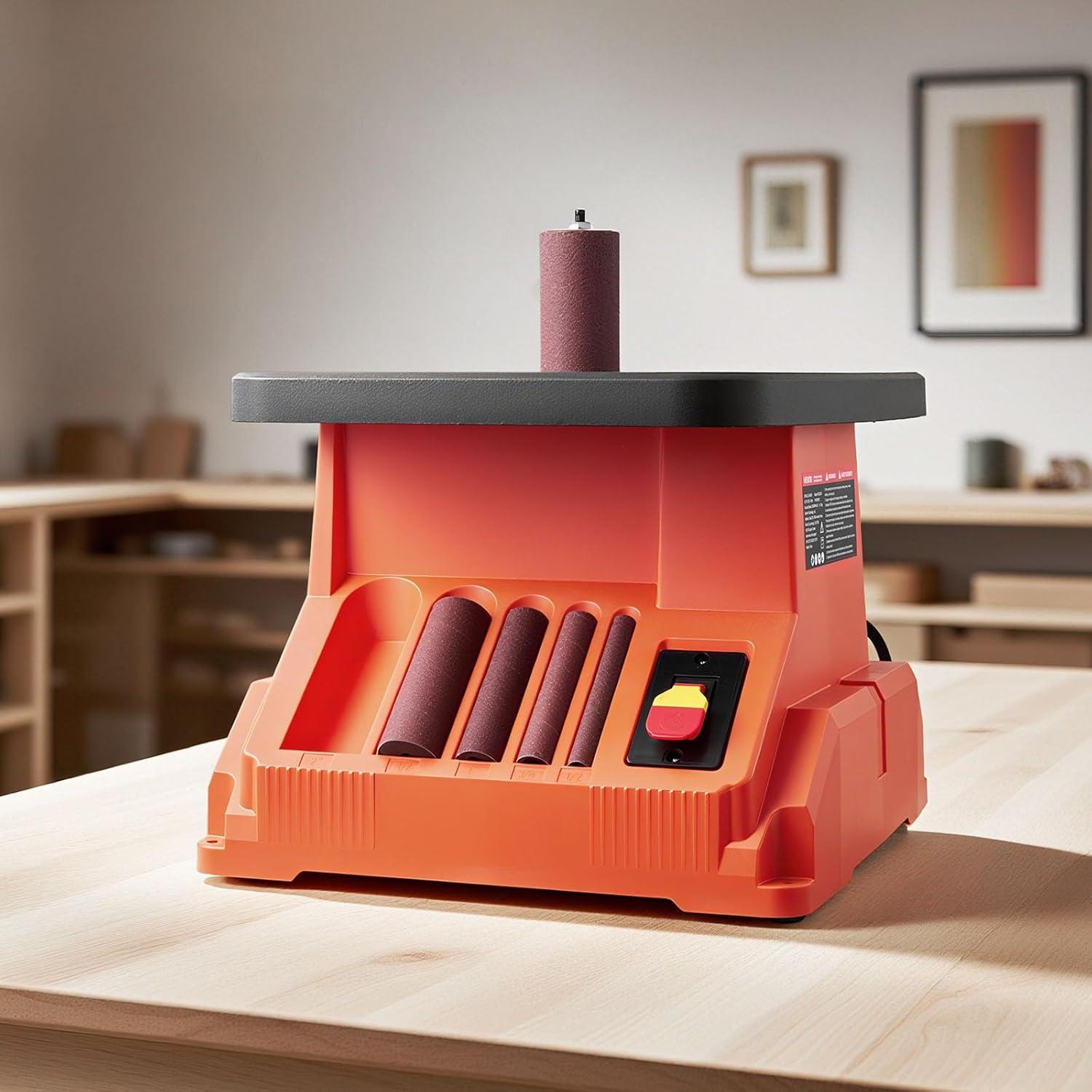 image:imageVEVOR Oscillating Spindle Sander 2400RPM Benchtop Spindle Sander with 6 Sleeves 123 58 Stroke amp 154 x 163inch Wide Worktable for Furniture Finishing Crafts Sanding DIY Woodworking