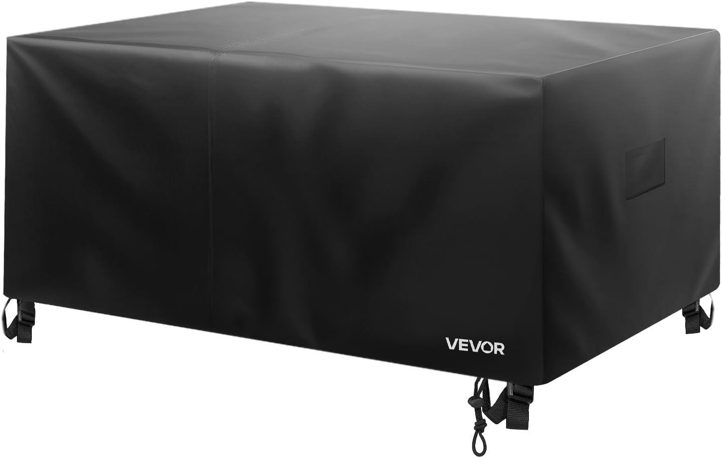 image:imageVEVOR Patio Furniture Cover 420D Heavy Duty Waterproof Outdoor Dining Table and Chairs Cover Large Rectangular Patio Table Covers with Air Vent for All Weather 110L x 84W x 28H inch Black74L x 74W x 28H