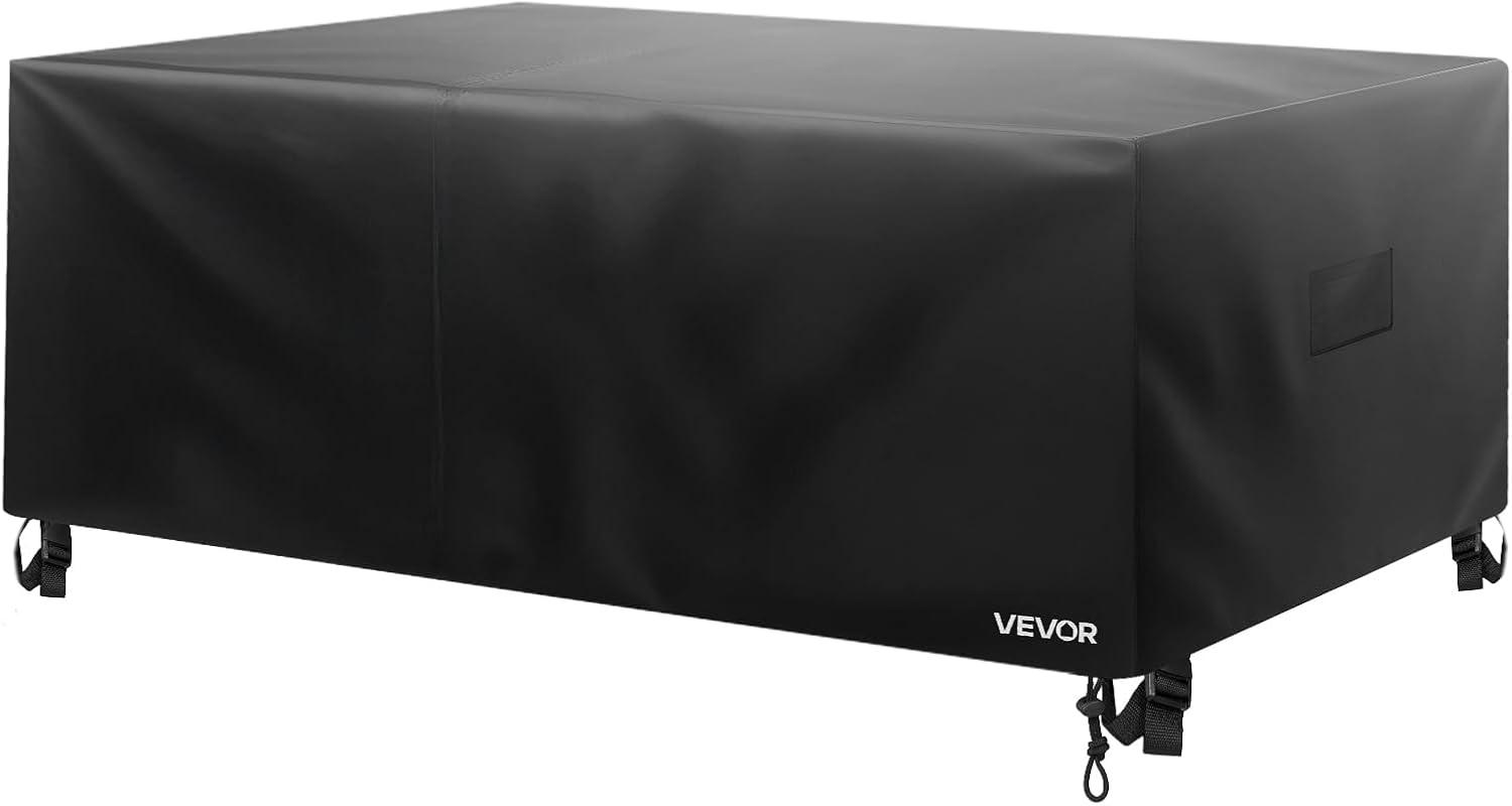 image:imageVEVOR Patio Furniture Cover 420D Heavy Duty Waterproof Outdoor Dining Table and Chairs Cover Large Rectangular Patio Table Covers with Air Vent for All Weather 110L x 84W x 28H inch Black98l X 78w X 32h