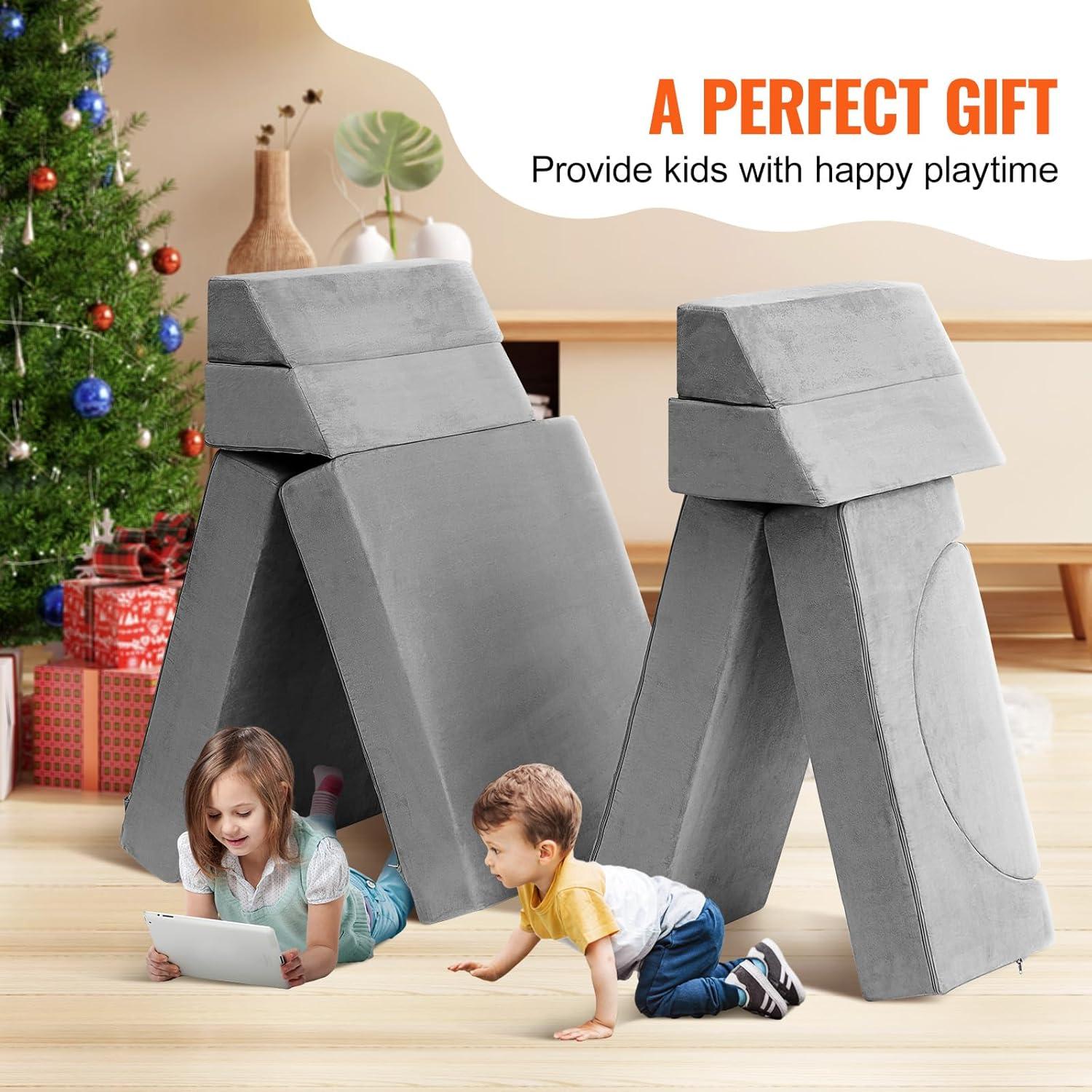 image:imageVEVOR Play Couch Modular Kids Nugget Couch 15pcs Toddler Foam Sofa Couch with HighDensity 25D Sponge for Playing Creating Sleeping Imaginative Kids Furniture for Bedroom and PlayroomModular