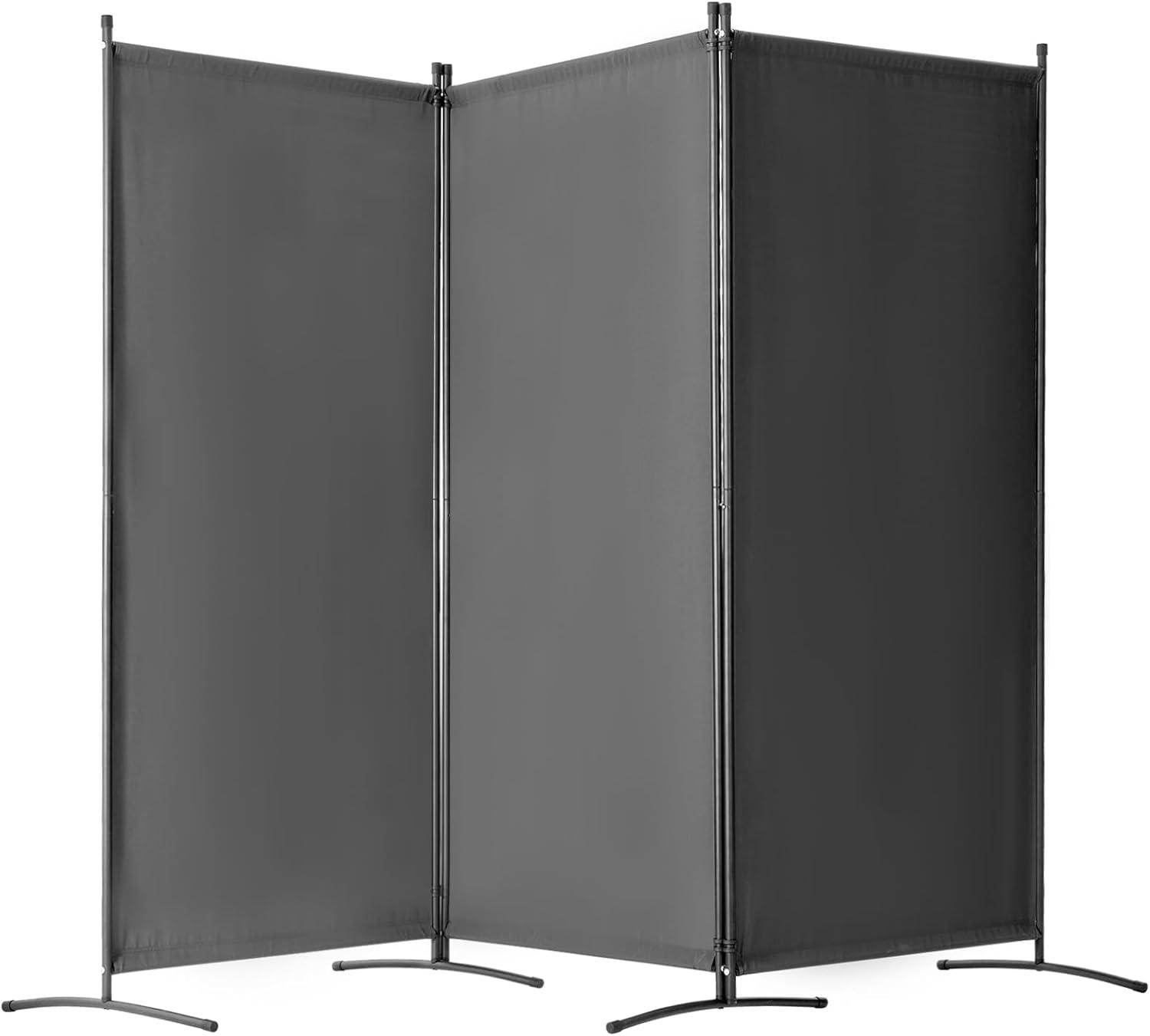 image:imageVEVOR Room Divider 4 Panel Room Divider 136 W Folding Privacy Screen and Portable Partition Divider for Room Separation Freestanding Room Partitions for Office Bedroom Study GreyGrey
