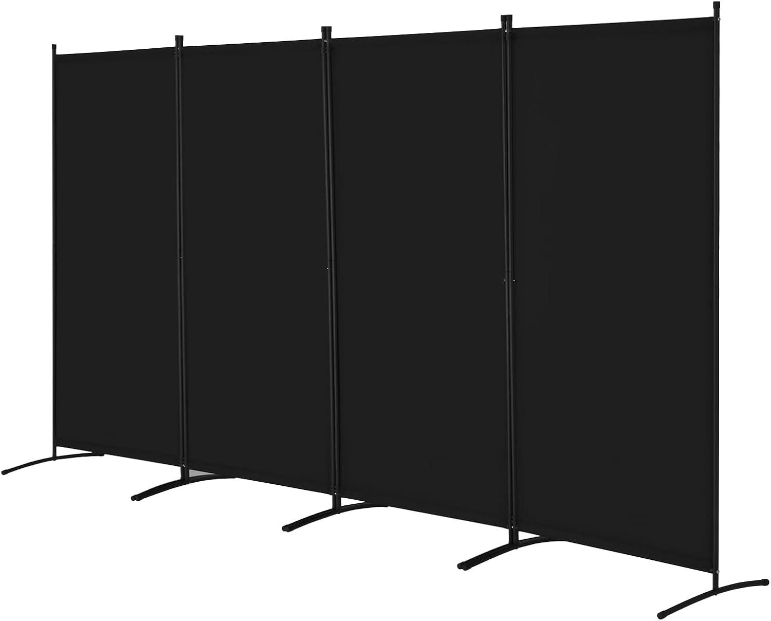 image:imageVEVOR Room Divider 4 Panel Room Divider 136 W Folding Privacy Screen and Portable Partition Divider for Room Separation Freestanding Room Partitions for Office Bedroom Study GreyBlack