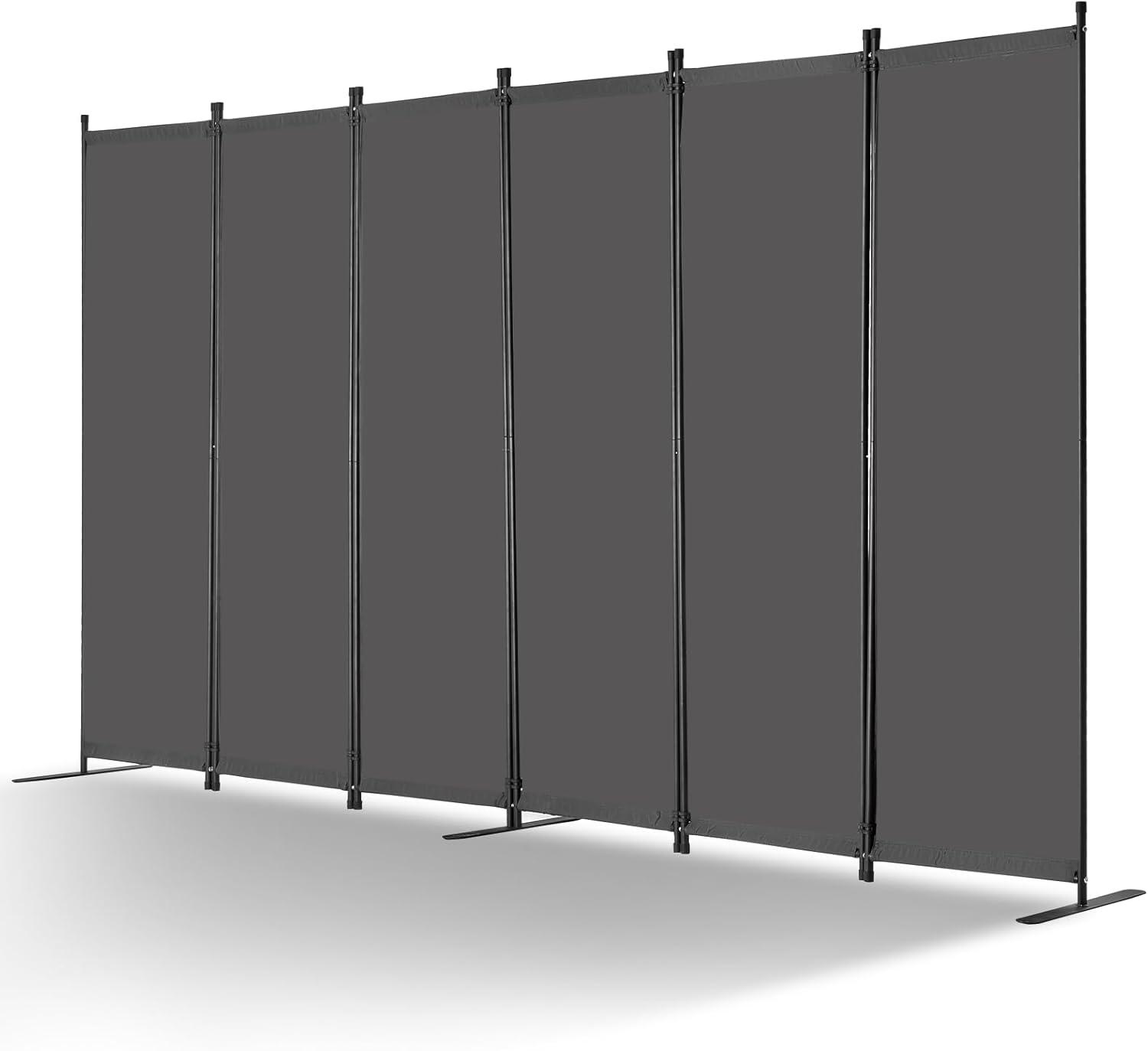image:imageVEVOR Room Divider 4 Panel Room Divider 136 W Folding Privacy Screen and Portable Partition Divider for Room Separation Freestanding Room Partitions for Office Bedroom Study GreyGrey