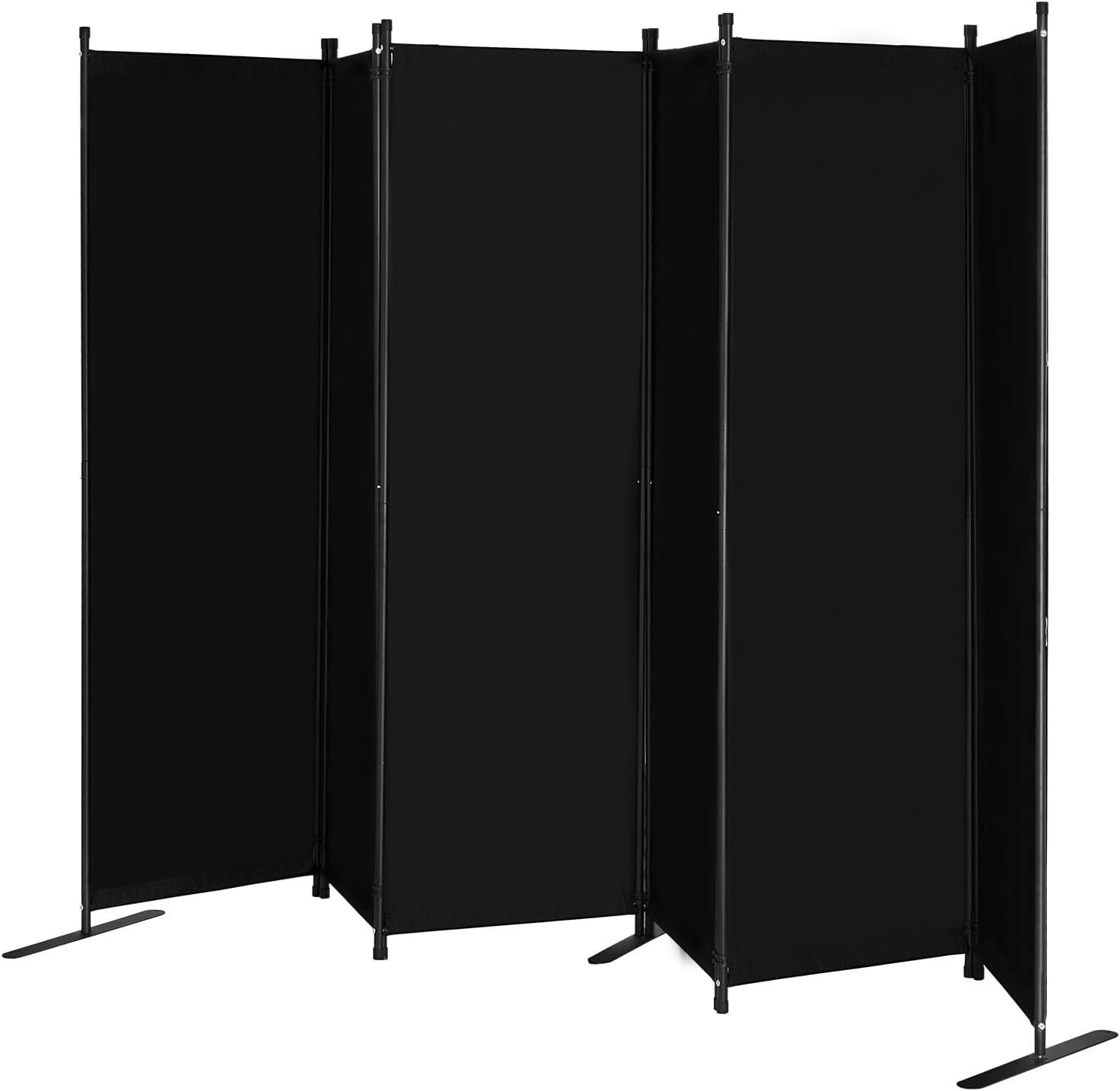 image:imageVEVOR Room Divider 4 Panel Room Divider 136 W Folding Privacy Screen and Portable Partition Divider for Room Separation Freestanding Room Partitions for Office Bedroom Study GreyBlack