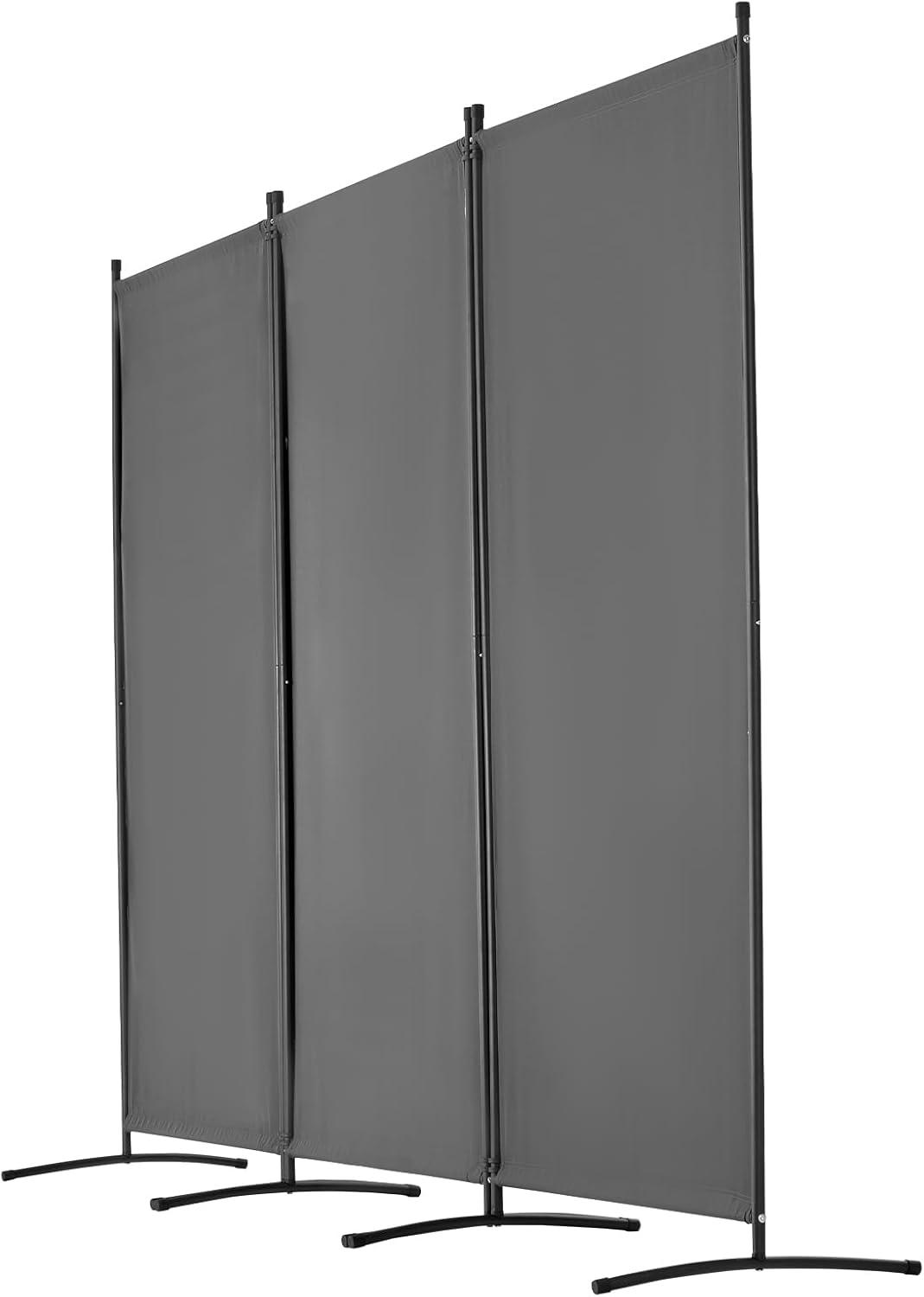 image:imageVEVOR Room Divider 4 Panel Room Divider 136 W Folding Privacy Screen and Portable Partition Divider for Room Separation Freestanding Room Partitions for Office Bedroom Study GreyGrey