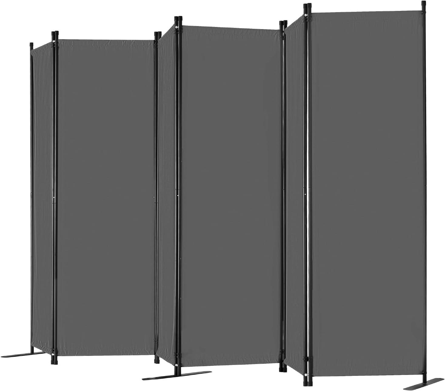 image:imageVEVOR Room Divider 4 Panel Room Divider 136 W Folding Privacy Screen and Portable Partition Divider for Room Separation Freestanding Room Partitions for Office Bedroom Study GreyGrey