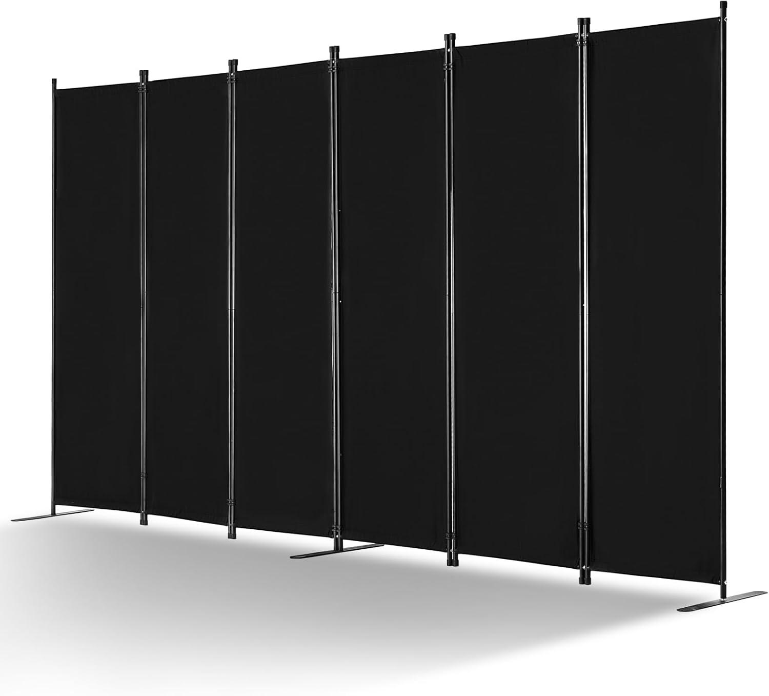 image:imageVEVOR Room Divider 4 Panel Room Divider 136 W Folding Privacy Screen and Portable Partition Divider for Room Separation Freestanding Room Partitions for Office Bedroom Study GreyBlack
